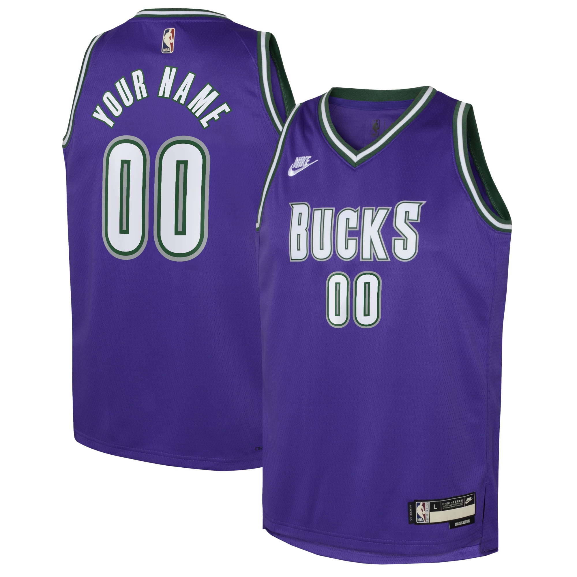 Bucks Purple Custom Jersey - Nike - Classic Edition