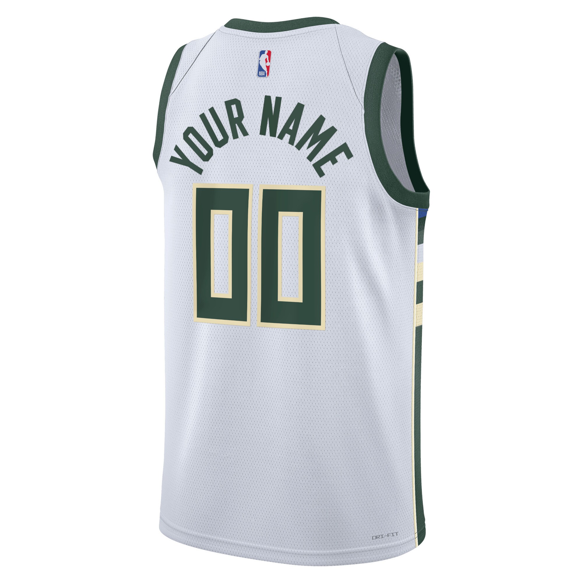 Alternative view of Bucks White Custom Jersey - Nike Bucks White Association Edition