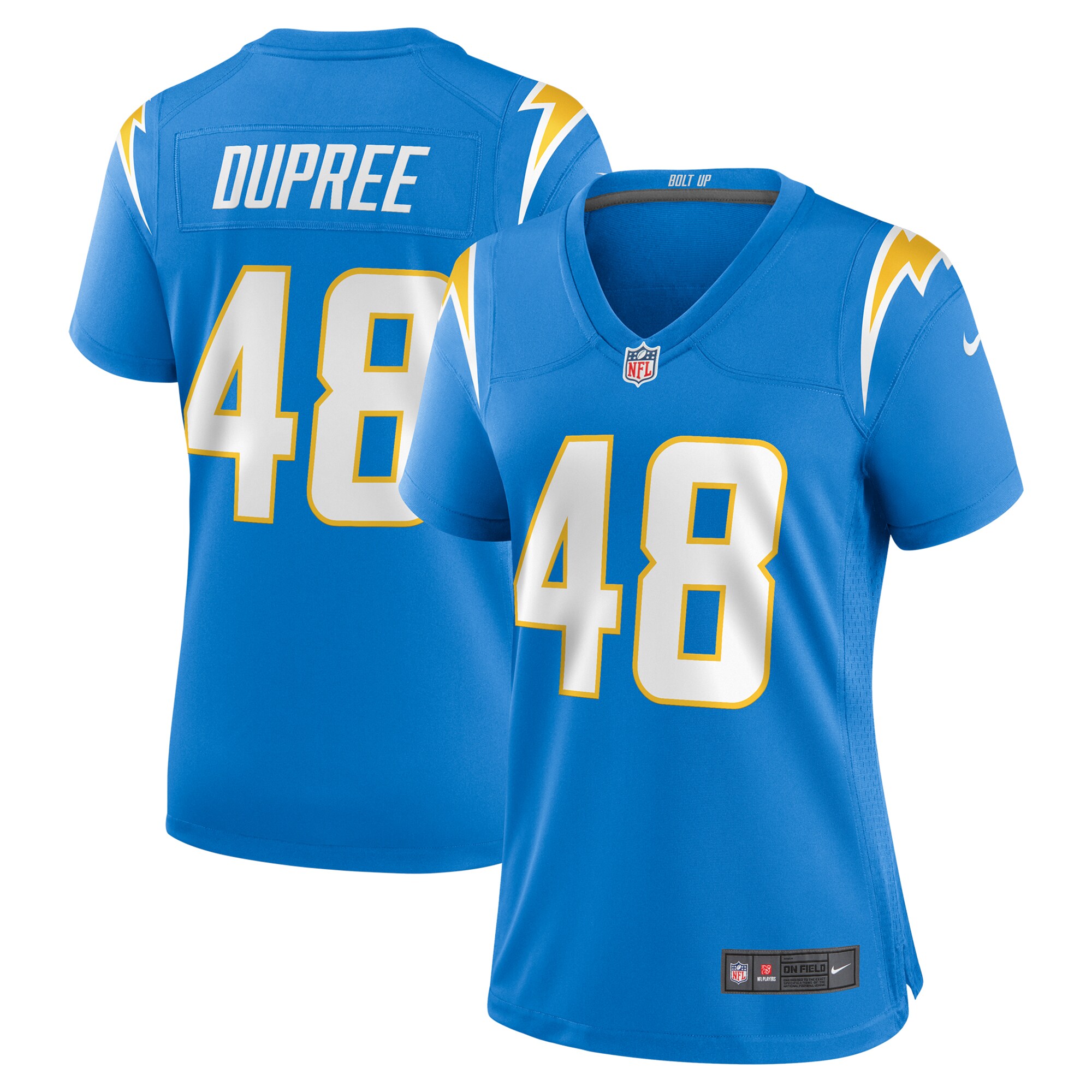 Bud Dupree Los Angeles Chargers Women's Team Game Jersey - Powder Blue