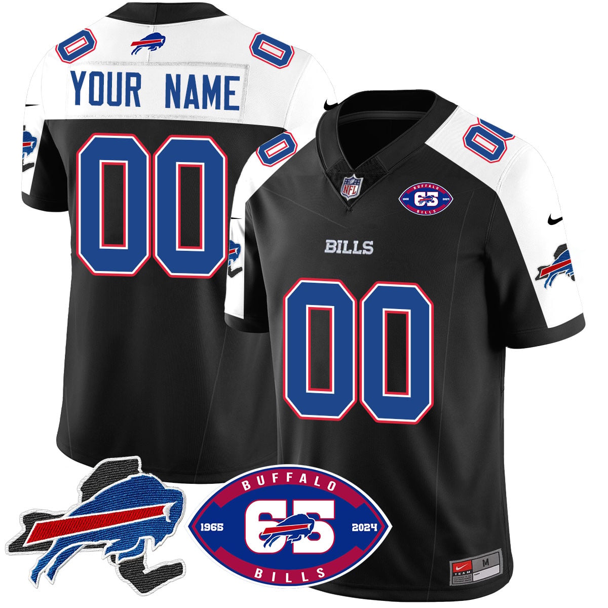 Buffalo Bills 65th Anniversary Black Jersey - Nike