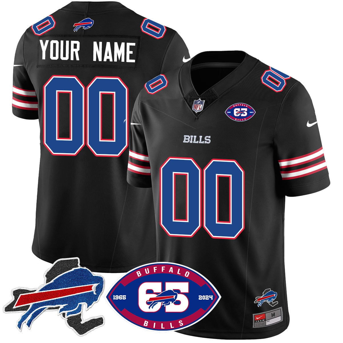 Alternative view of Buffalo Bills 65th Anniversary Black Jersey - Nike