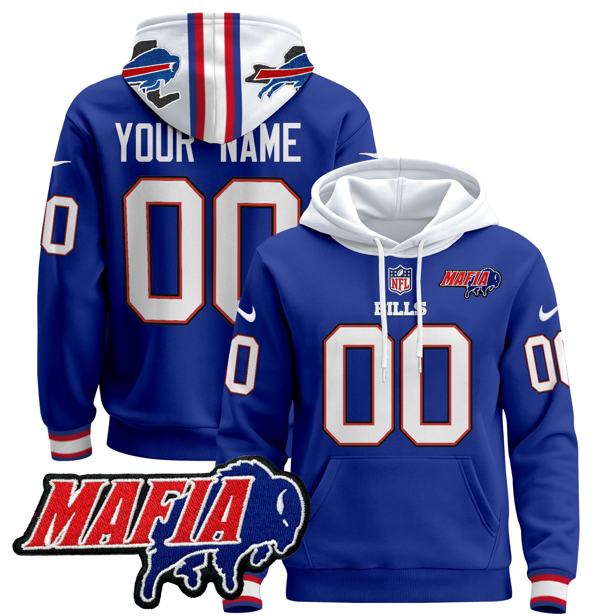 Buffalo Bills Mafia Blue Hoodie - Custom NFL Style