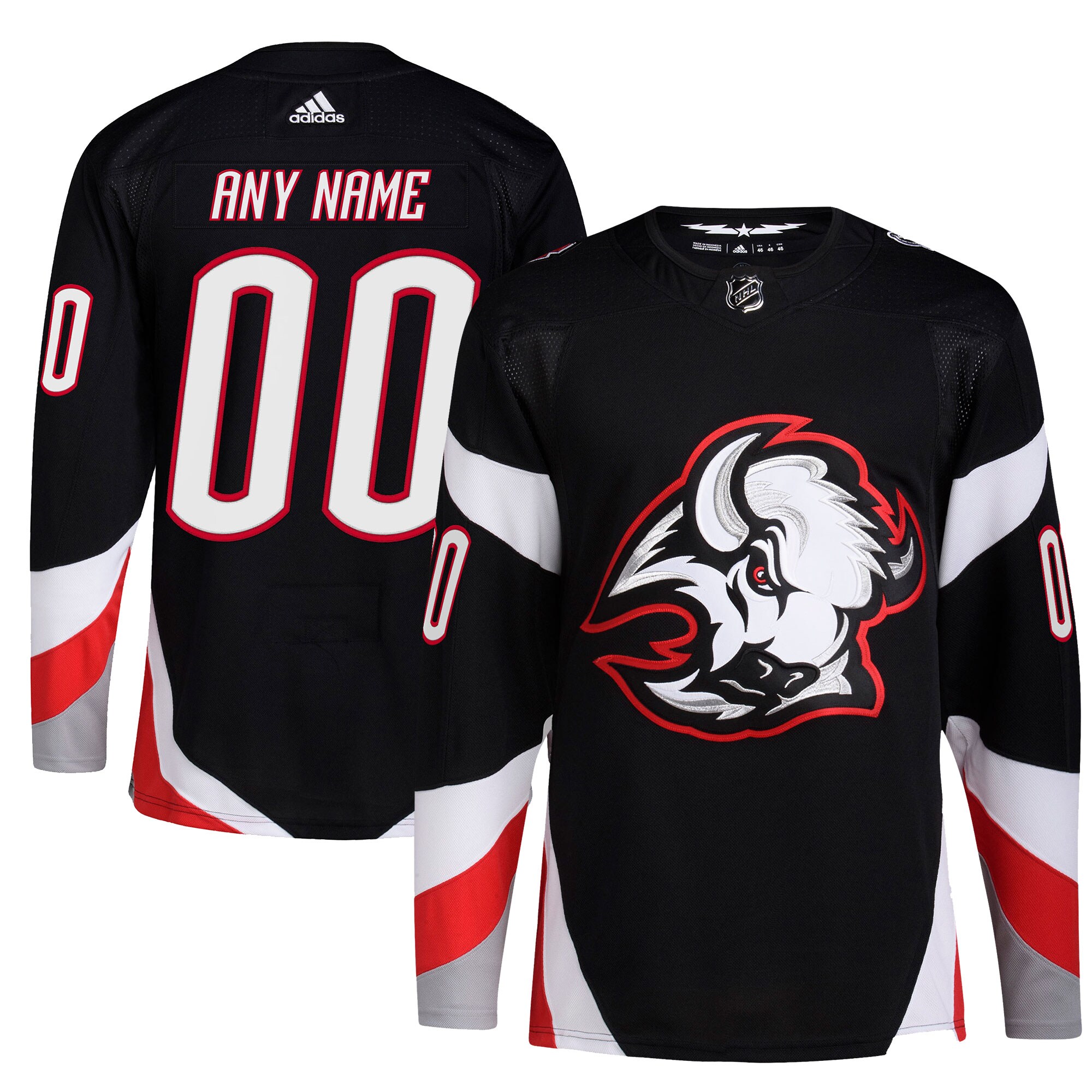 Buffalo Sabres Black Jersey - Adidas Buffalo Sabres Custom Black