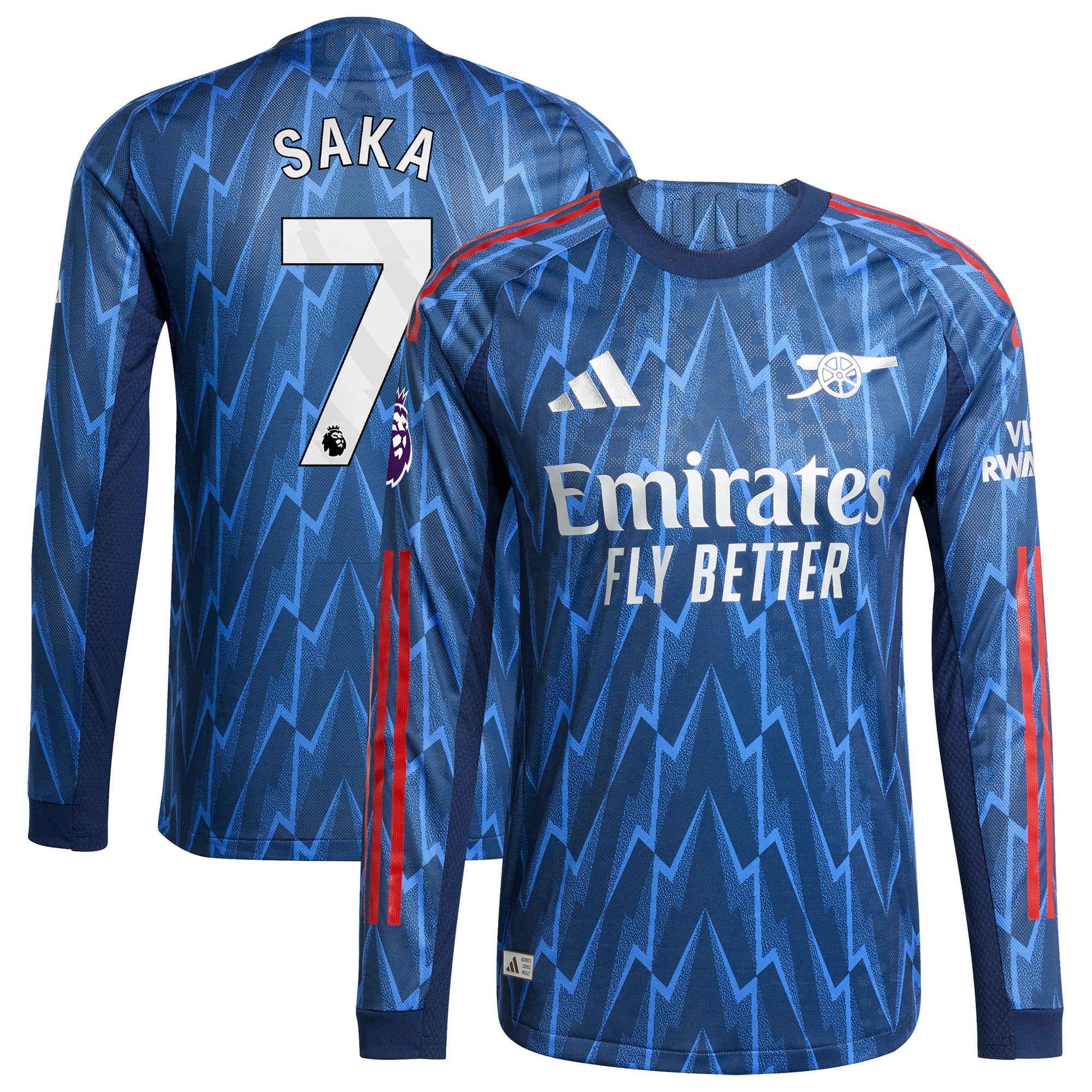 Bukayo Saka Arsenal 2025/26 Away Long Sleeve Player Jersey