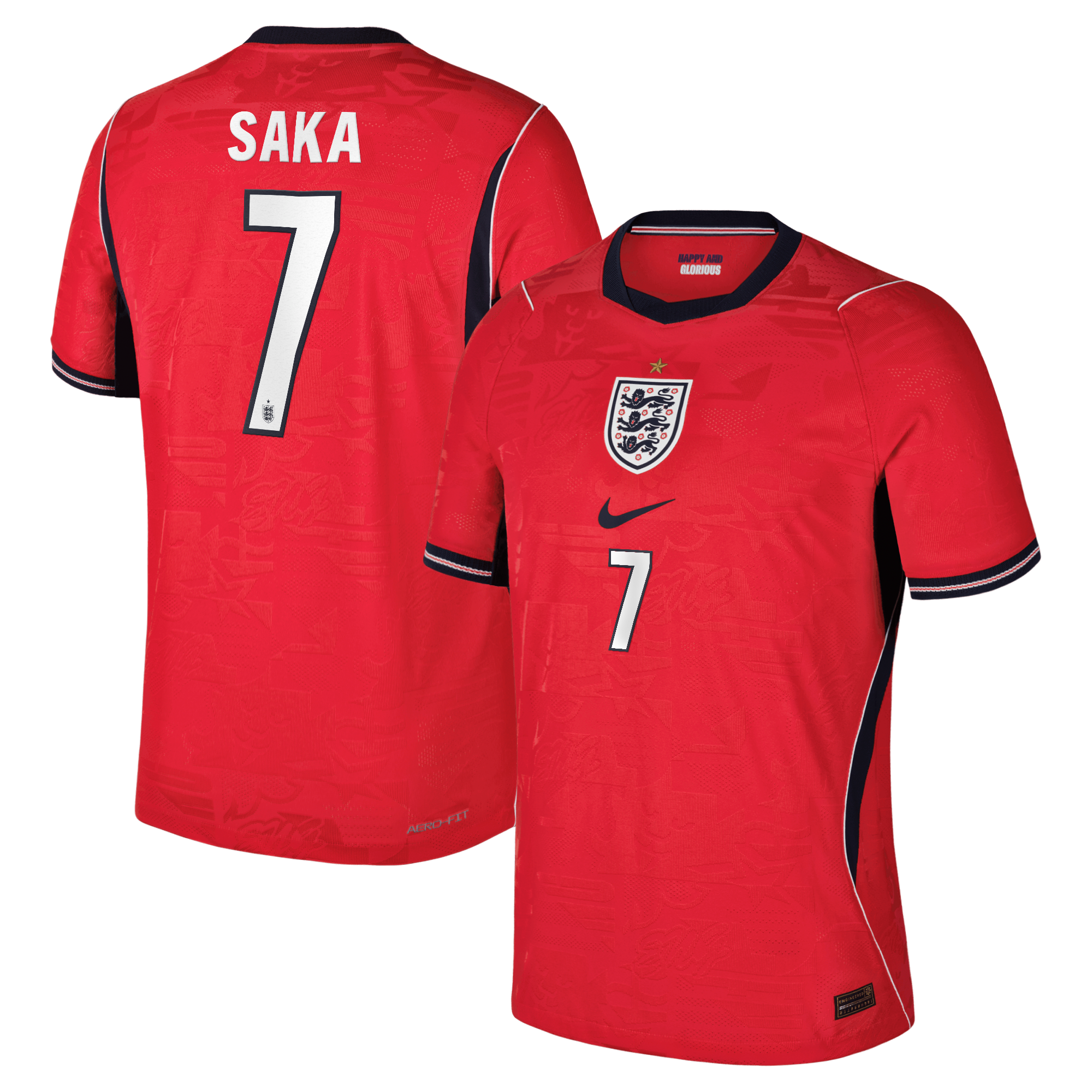 Bukayo Saka England National Team 2026 Away Match Jersey - Red
