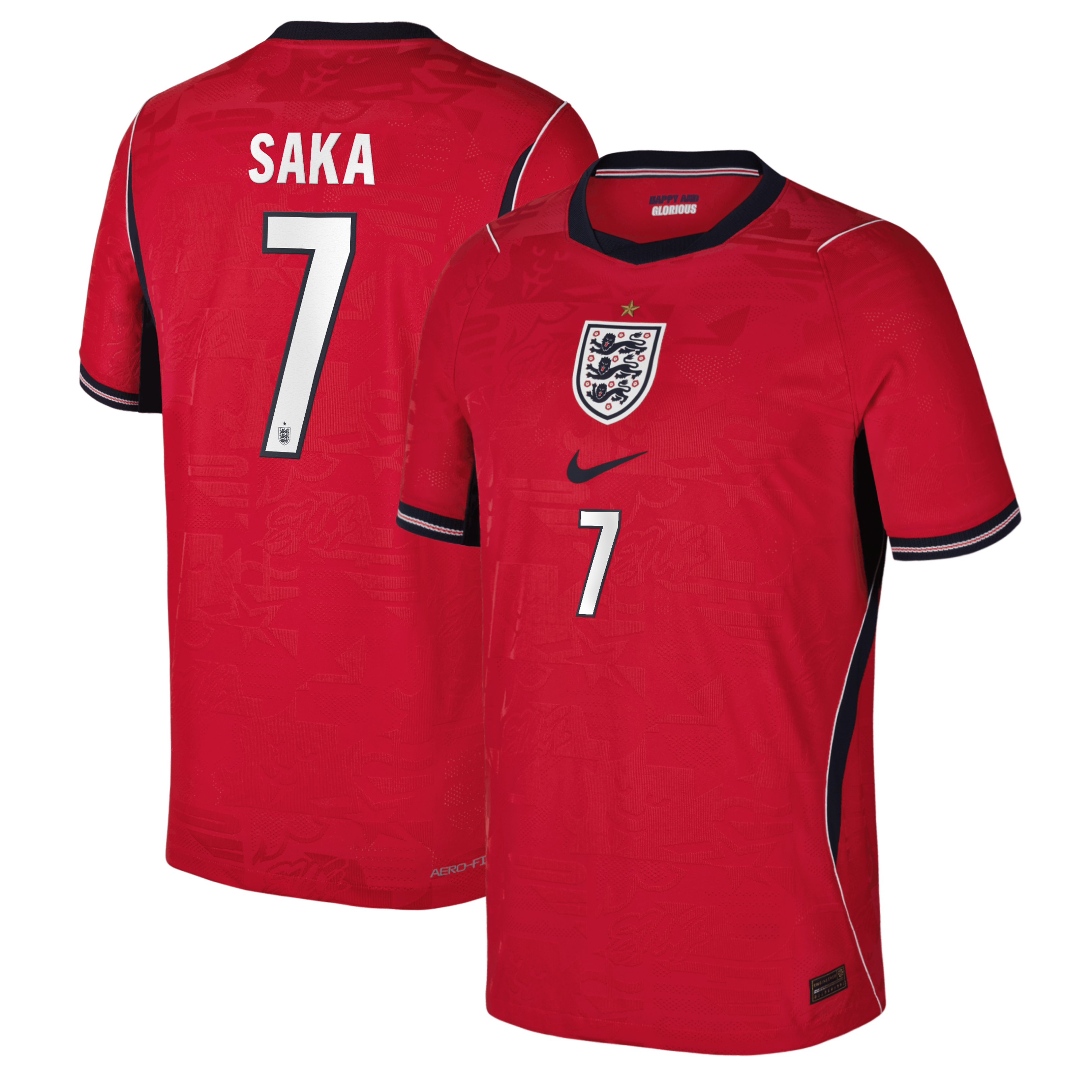 Bukayo Saka England National Team Youth 2026 Away Match Jersey - Red
