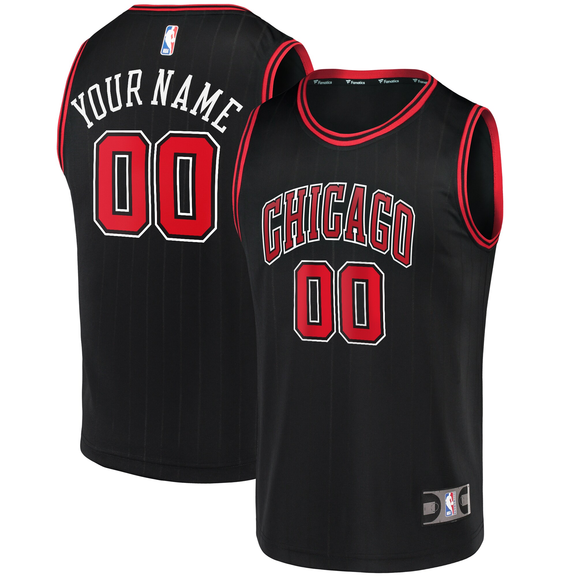 Alternative view of Bulls Black Personalized Jersey - Fanatics - Custom Edition
