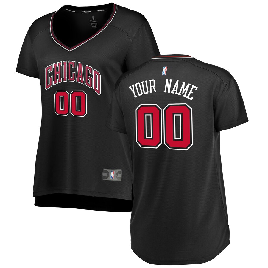 Bulls Black Women’s Custom Jersey - Fanatics - Personalized