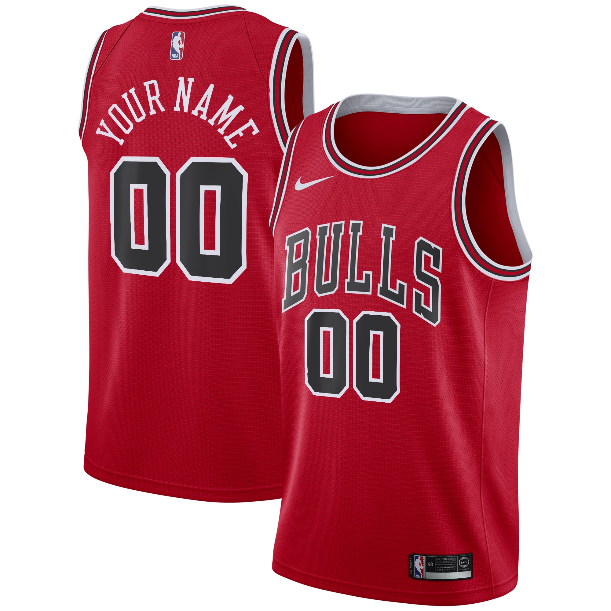 Bulls Red Custom Jersey nike - Nike Bulls Red Custom Jersey 2