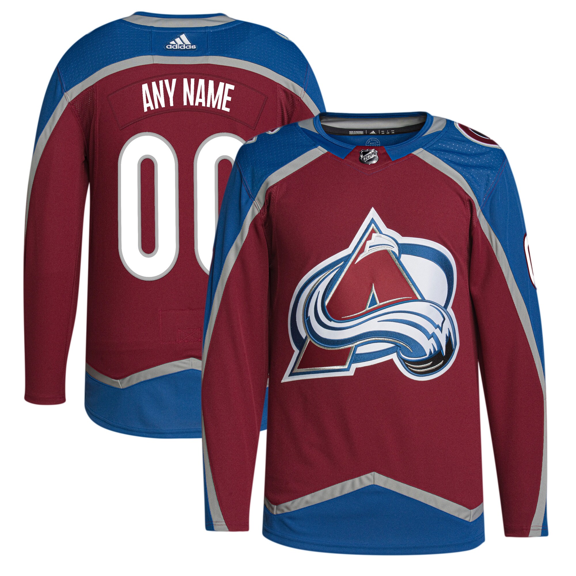 Burgundy Avalanche Custom Jersey - Adidas - Personalize Yours!