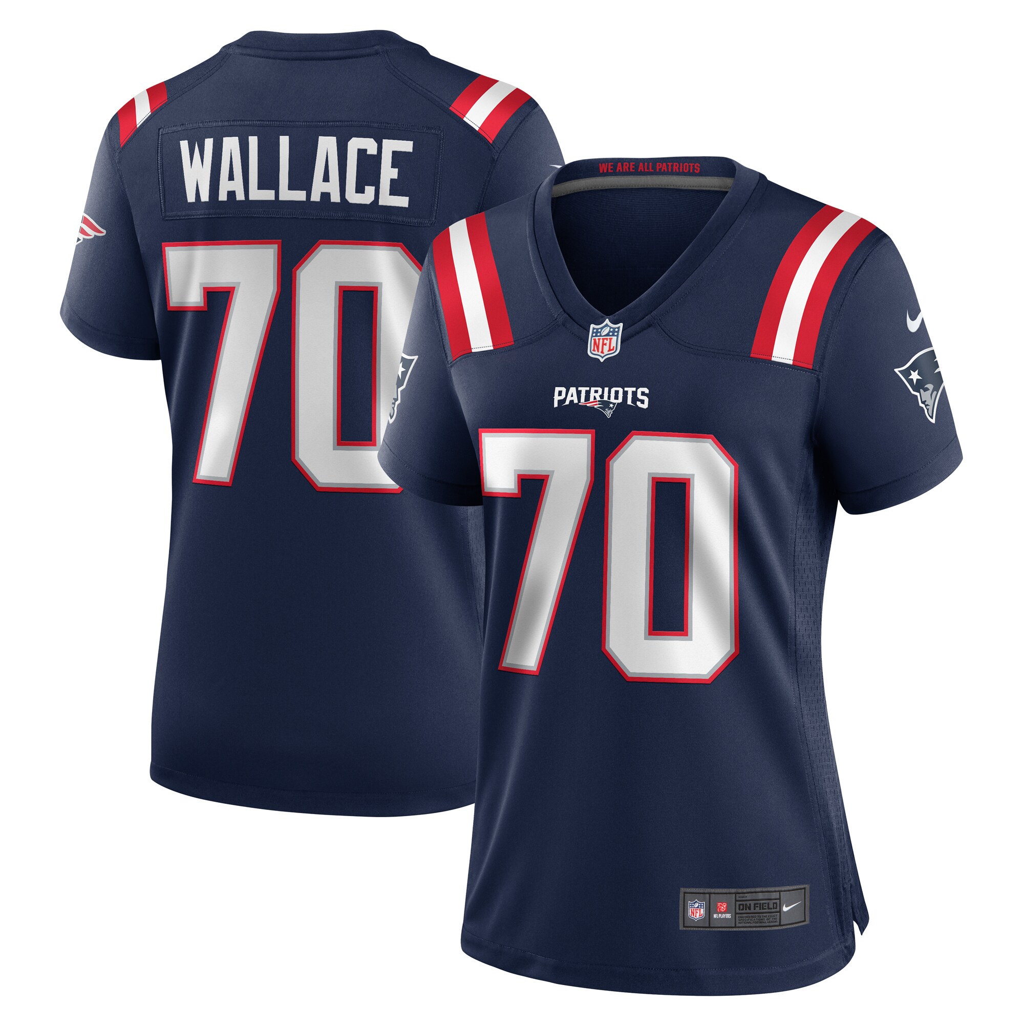 Caedan Wallace New England Patriots Women's Game Jersey - Navy