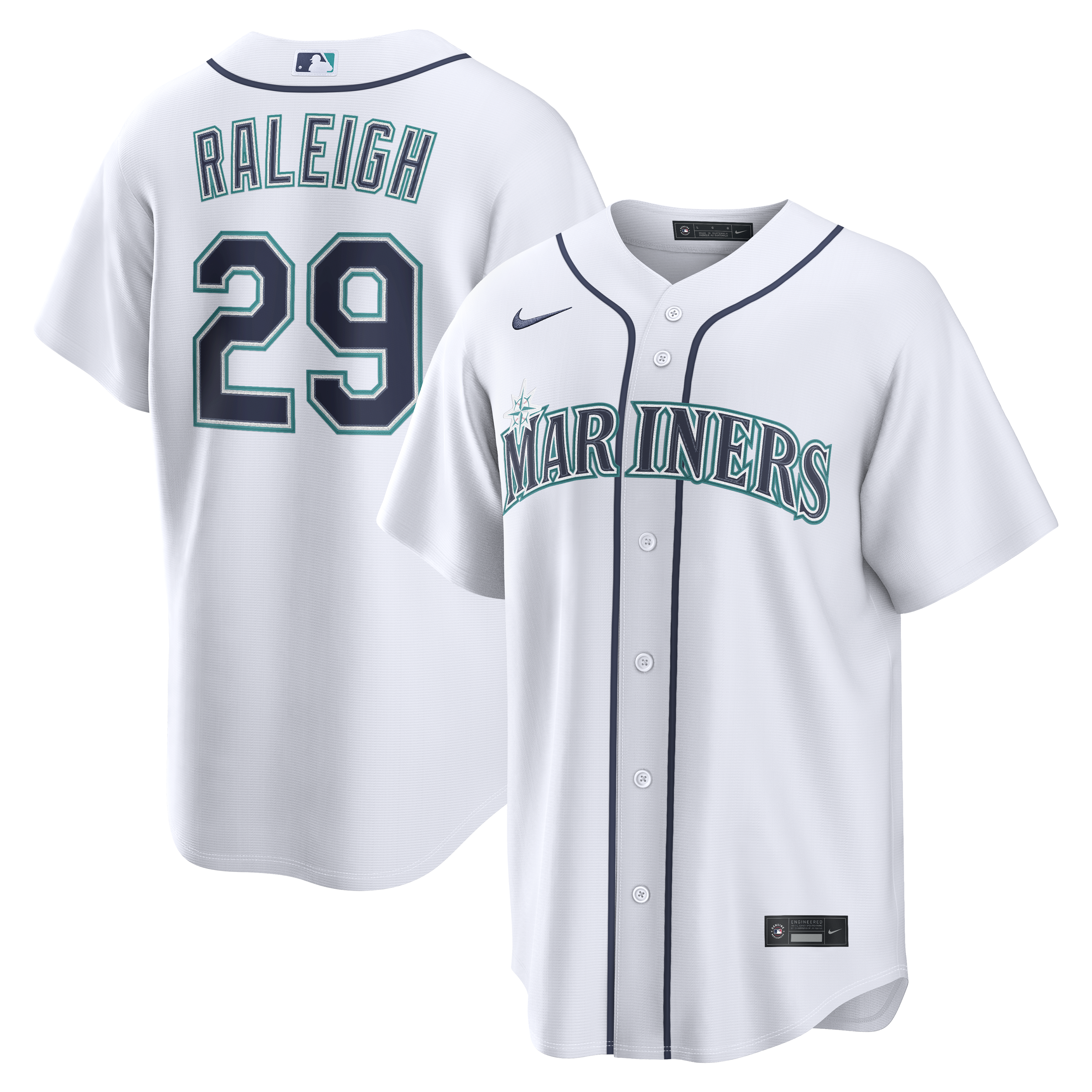 Cal Raleigh Seattle Mariners Home Jersey - White