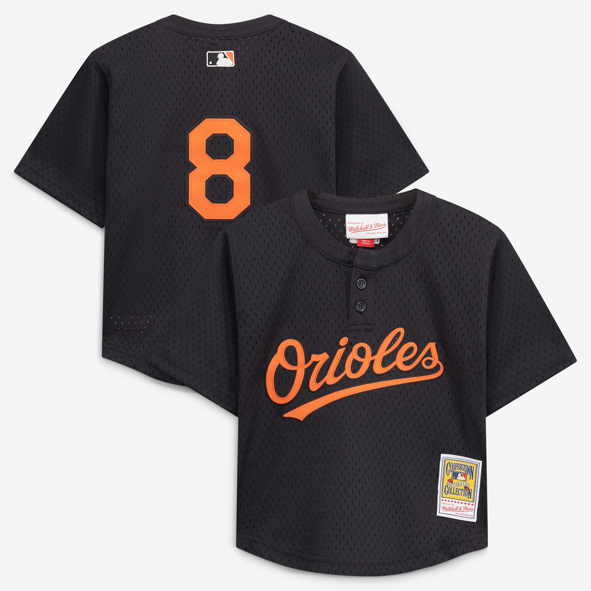 Cal Ripken Jr. Baltimore Orioles Toddler Throwback Mesh Batting Practice Jersey - Black
