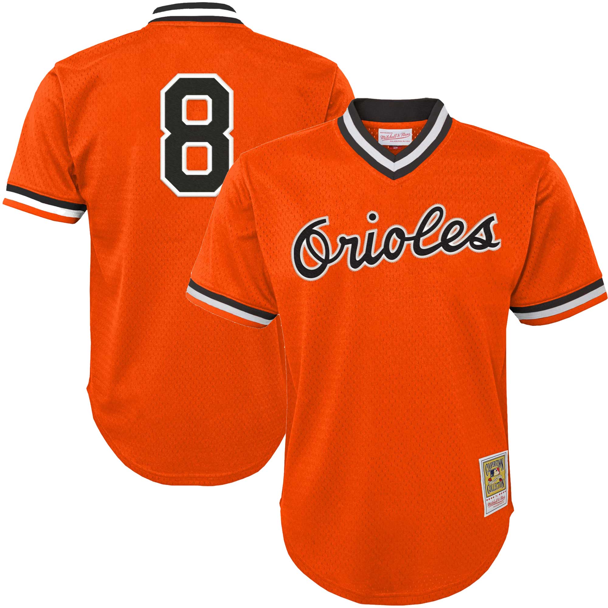 Cal Ripken Jr. Baltimore Orioles Youth Cooperstown Collection Mesh Batting Practice Jersey - Orange