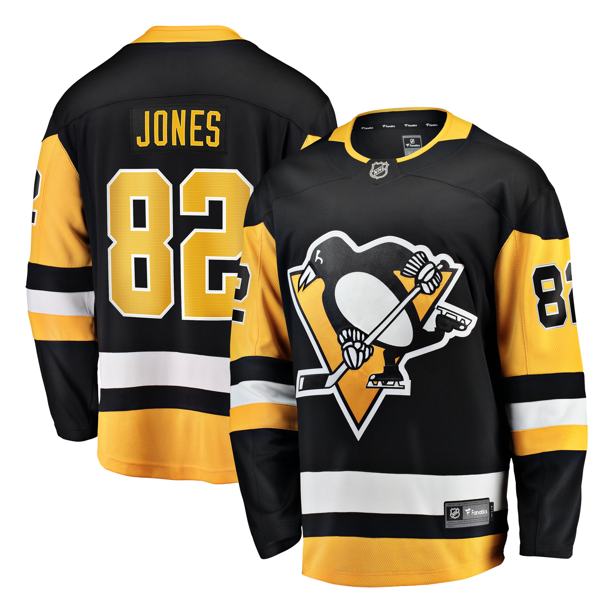 Caleb Jones Pittsburgh Penguins Fanatics Home Breakaway Jersey - Black