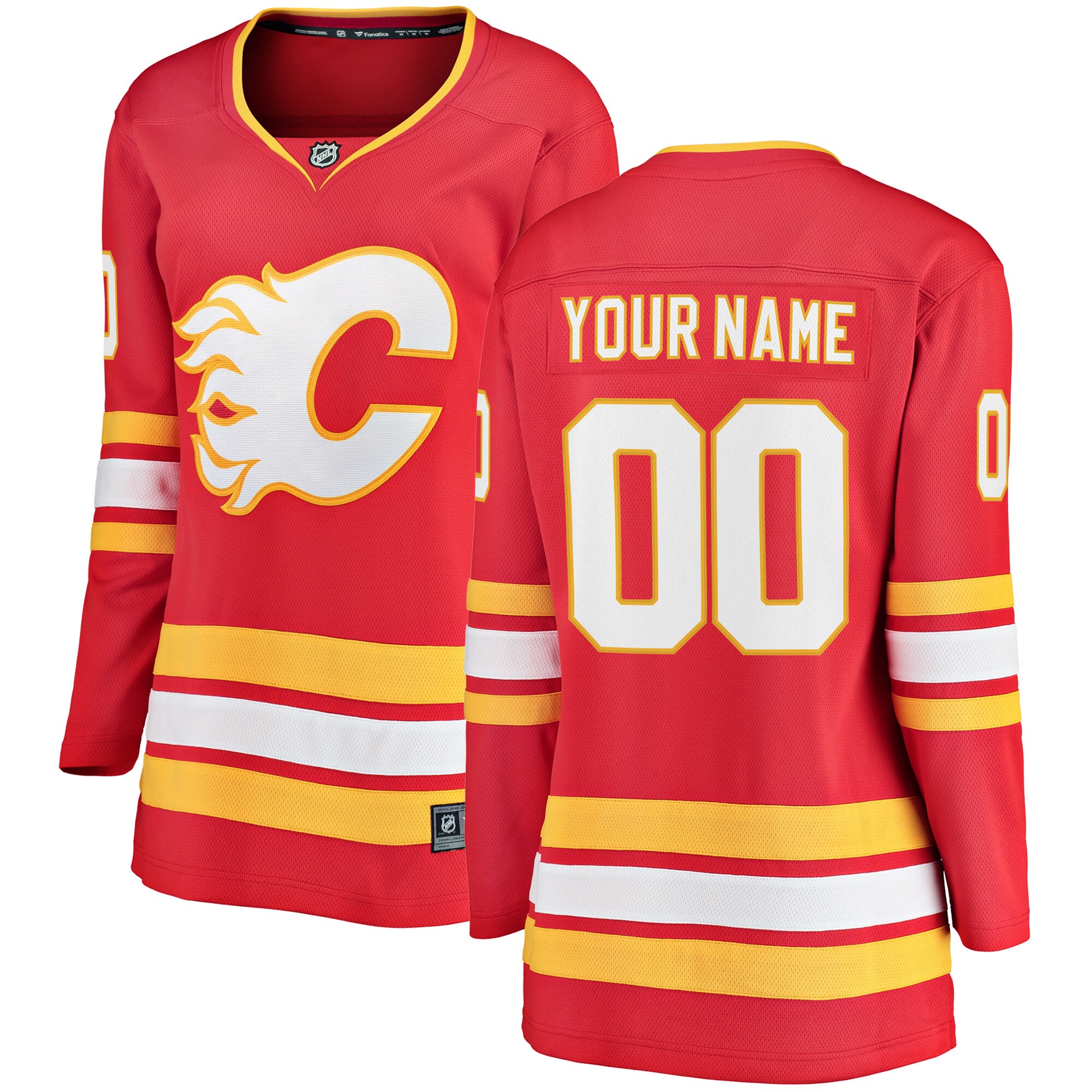 Calgary Flames Fanatics Women's Home Breakaway Custom Jersey - Red