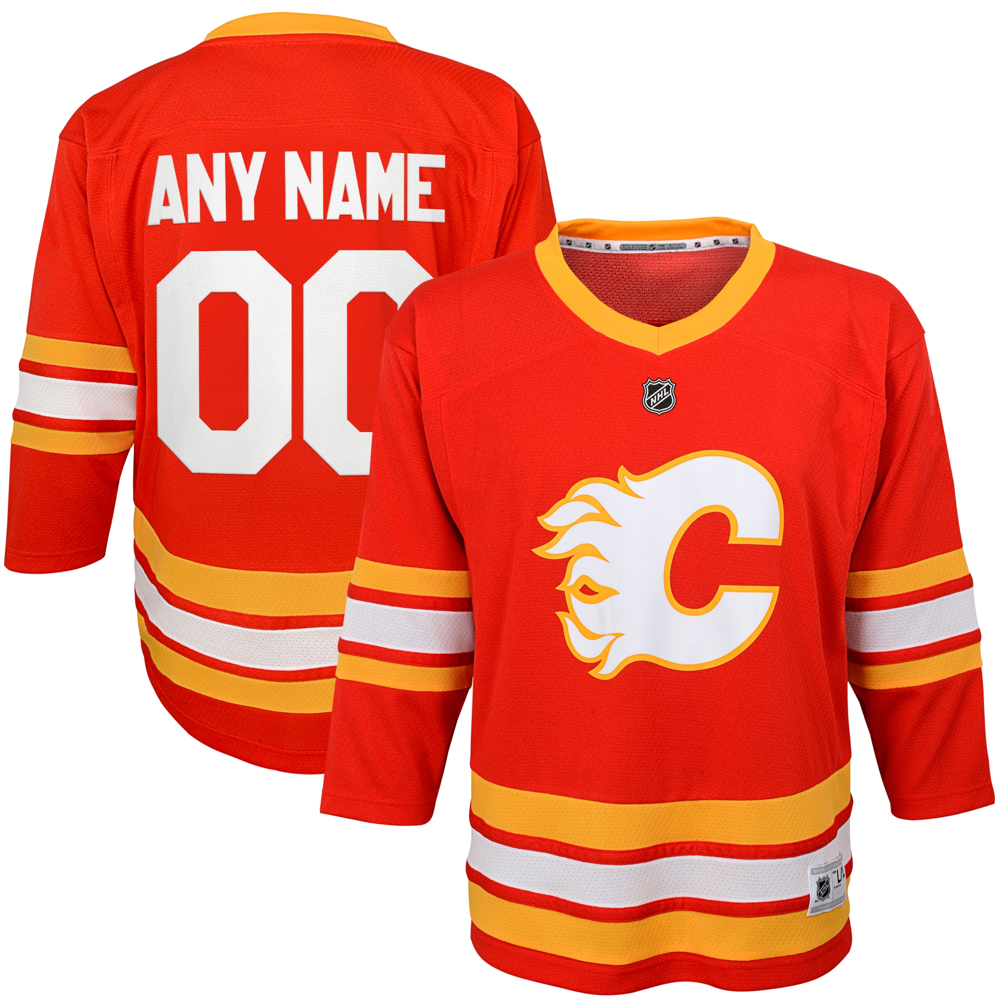 Calgary Flames Youth Home Custom Jersey - Red