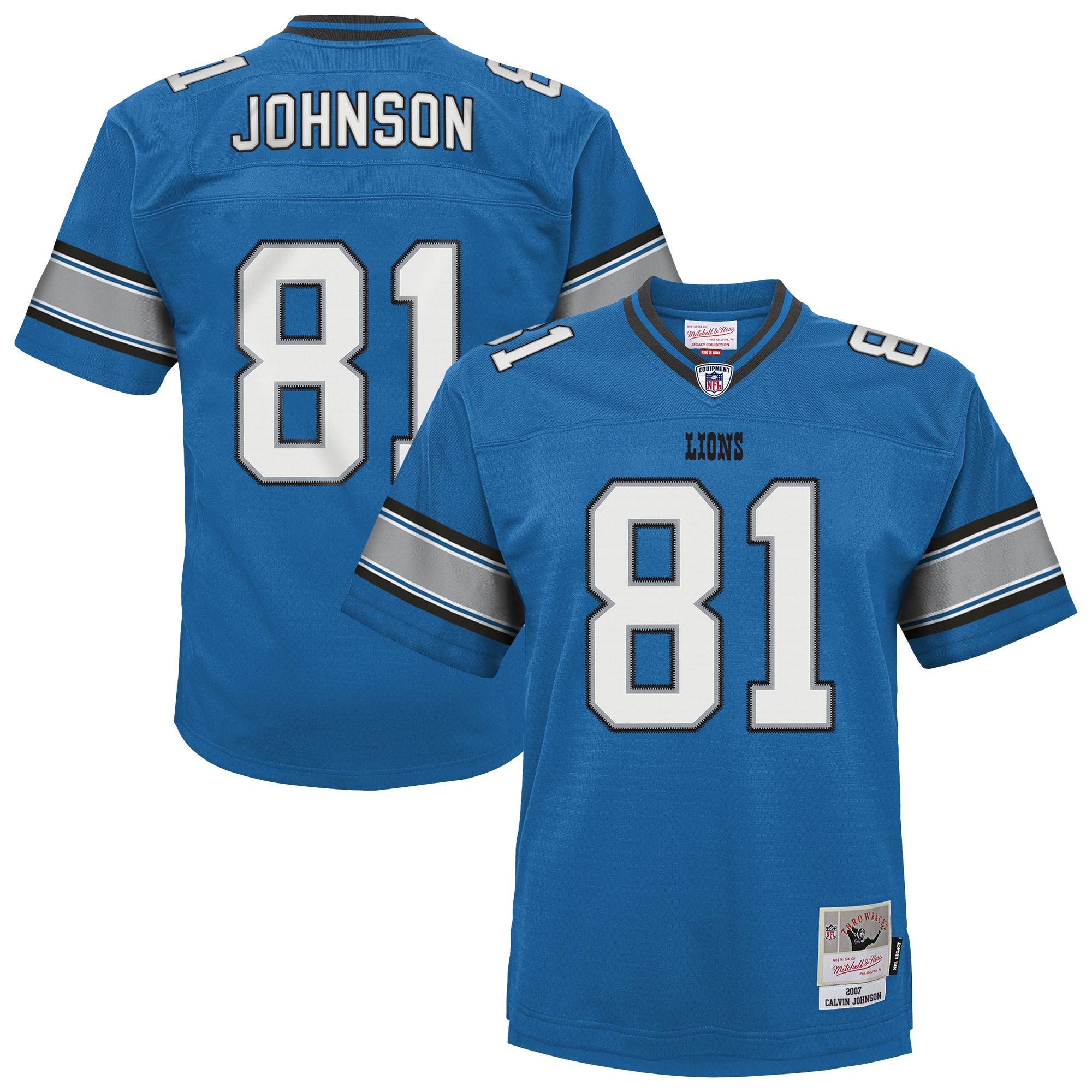 Calvin Johnson Detroit Lions Youth Legacy Jersey - Blue
