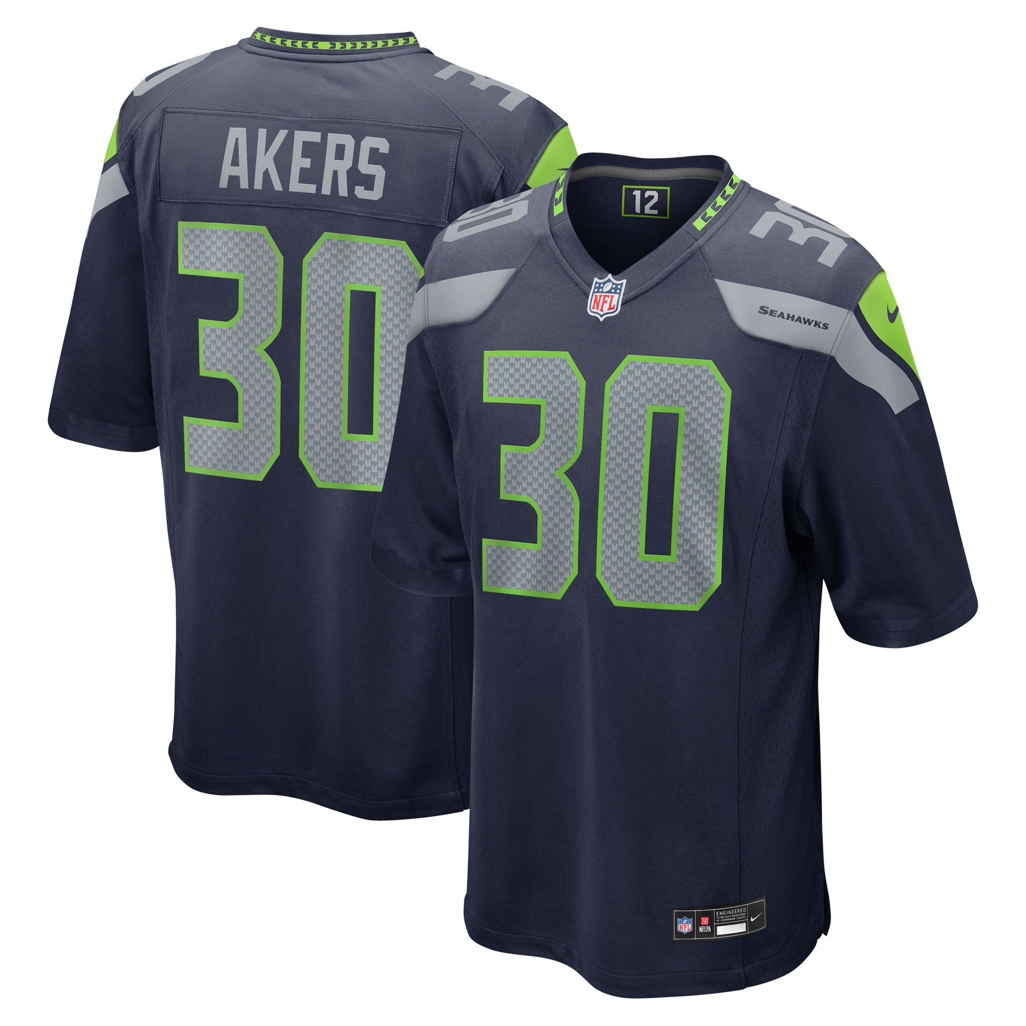Cam Akers Seattle Seahawks Team Game Jersey - College Navy