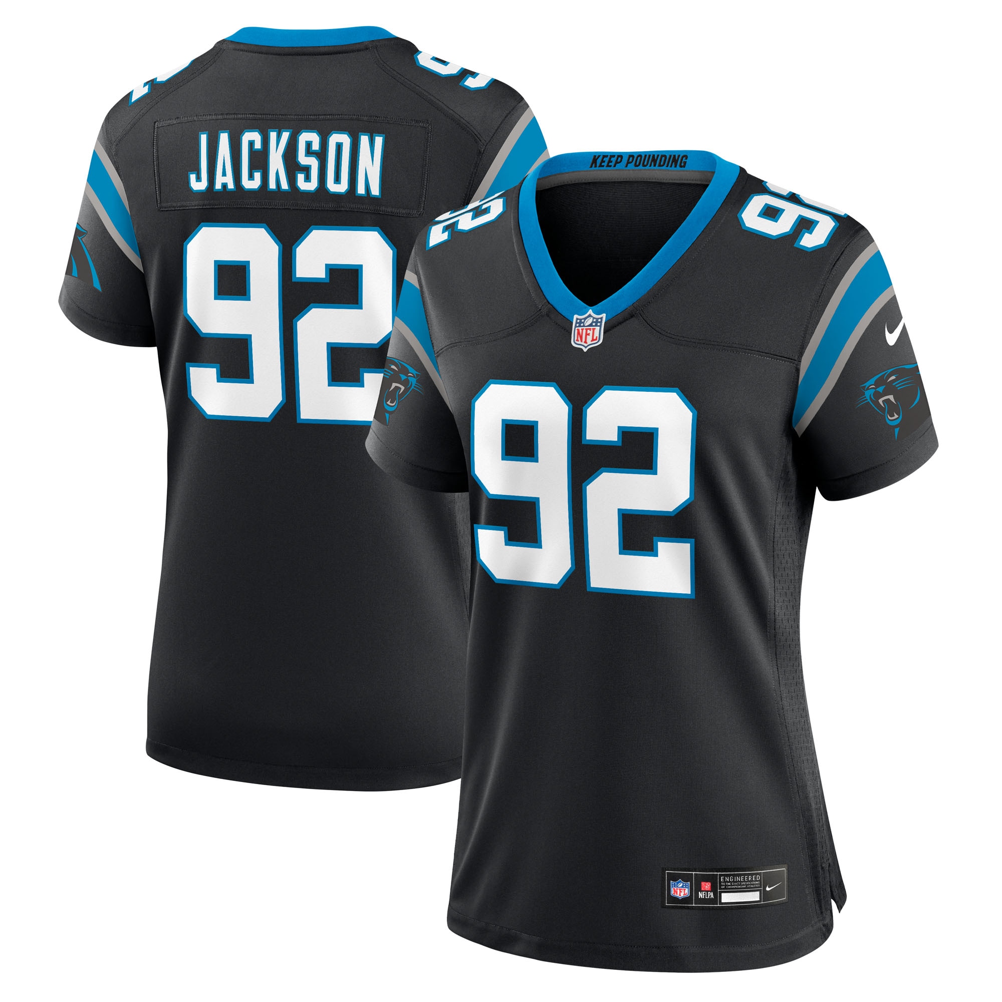 Cam Jackson Carolina Panthers Women's Team Game Jersey - Black