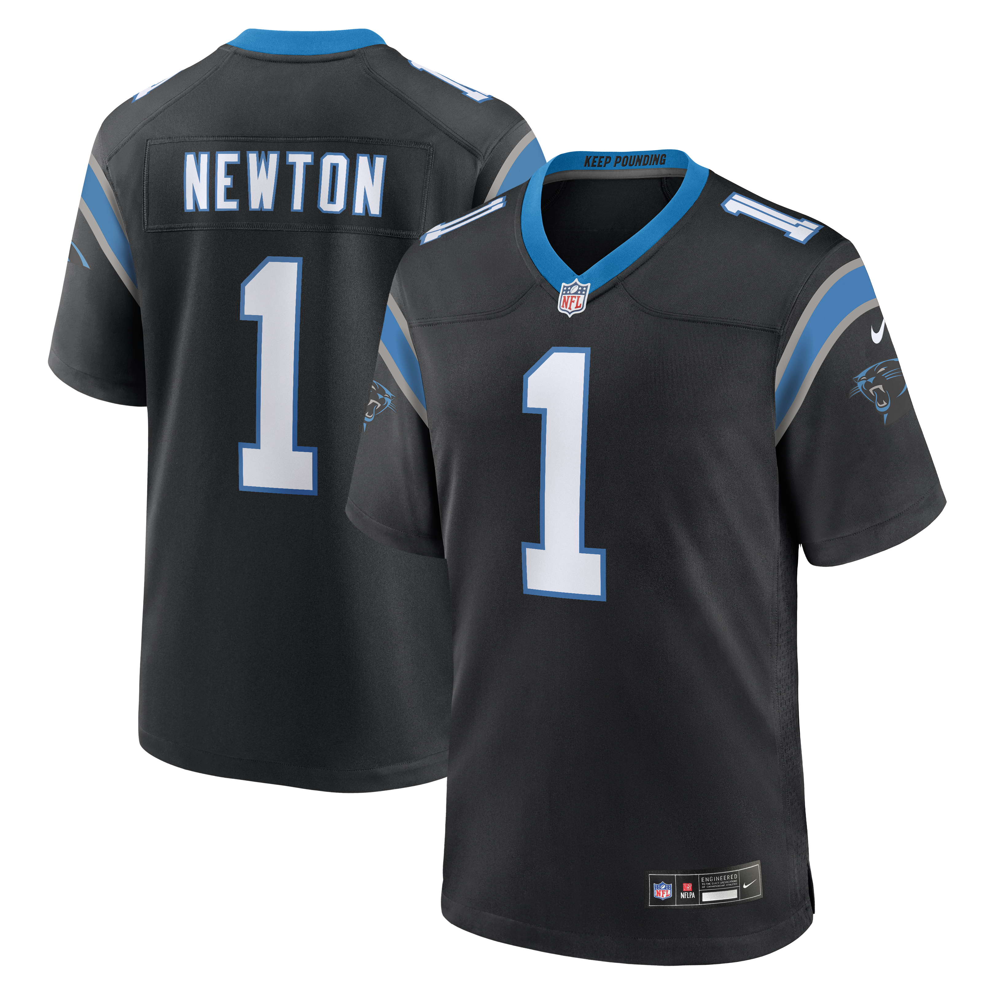Cam Newton Carolina Panthers Team Retired Game Jersey - Black