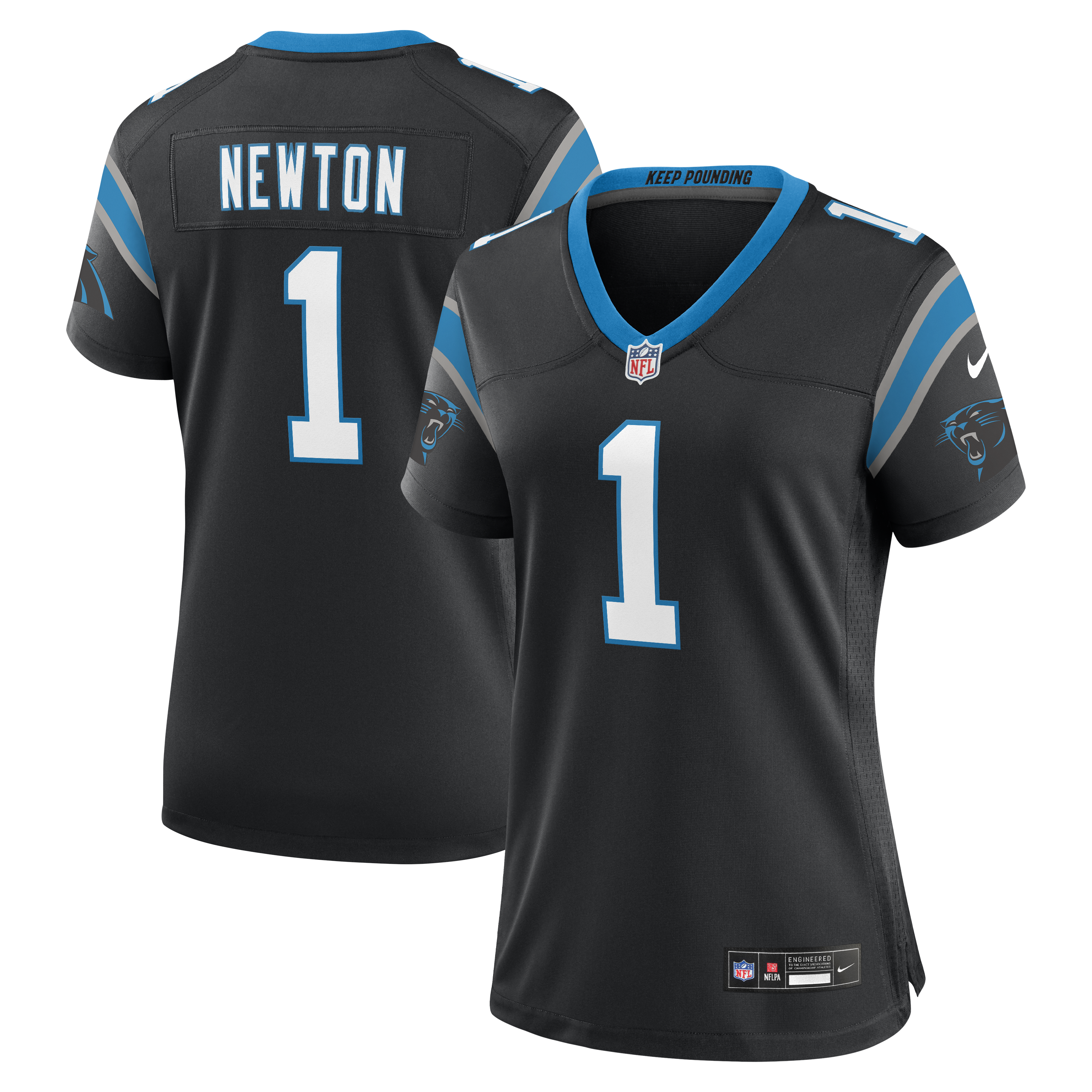 Cam Newton Carolina Panthers Women's Team Retired Game Jersey - Black