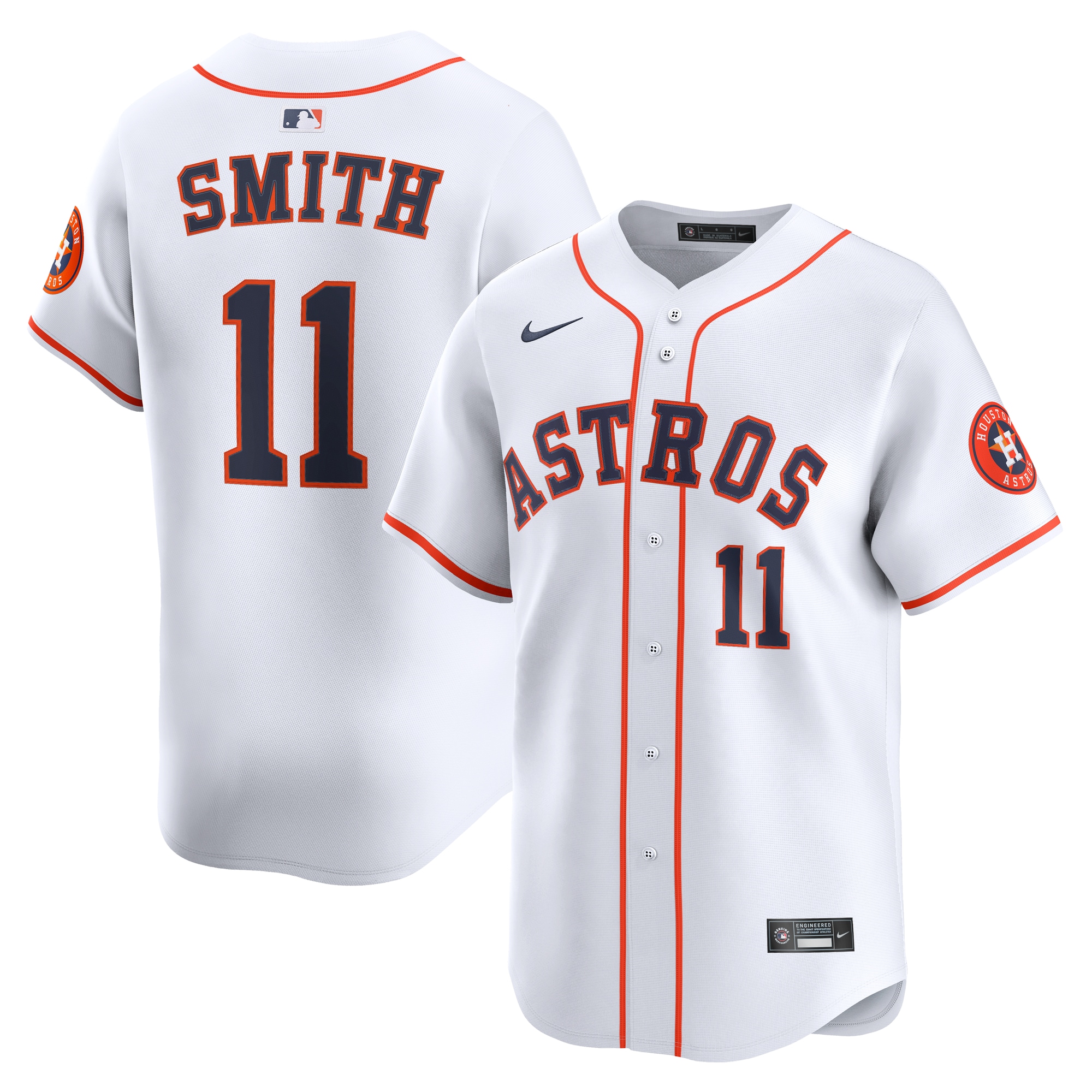 Cam Smith #11 Houston Astros Home Limited Player Jersey - White