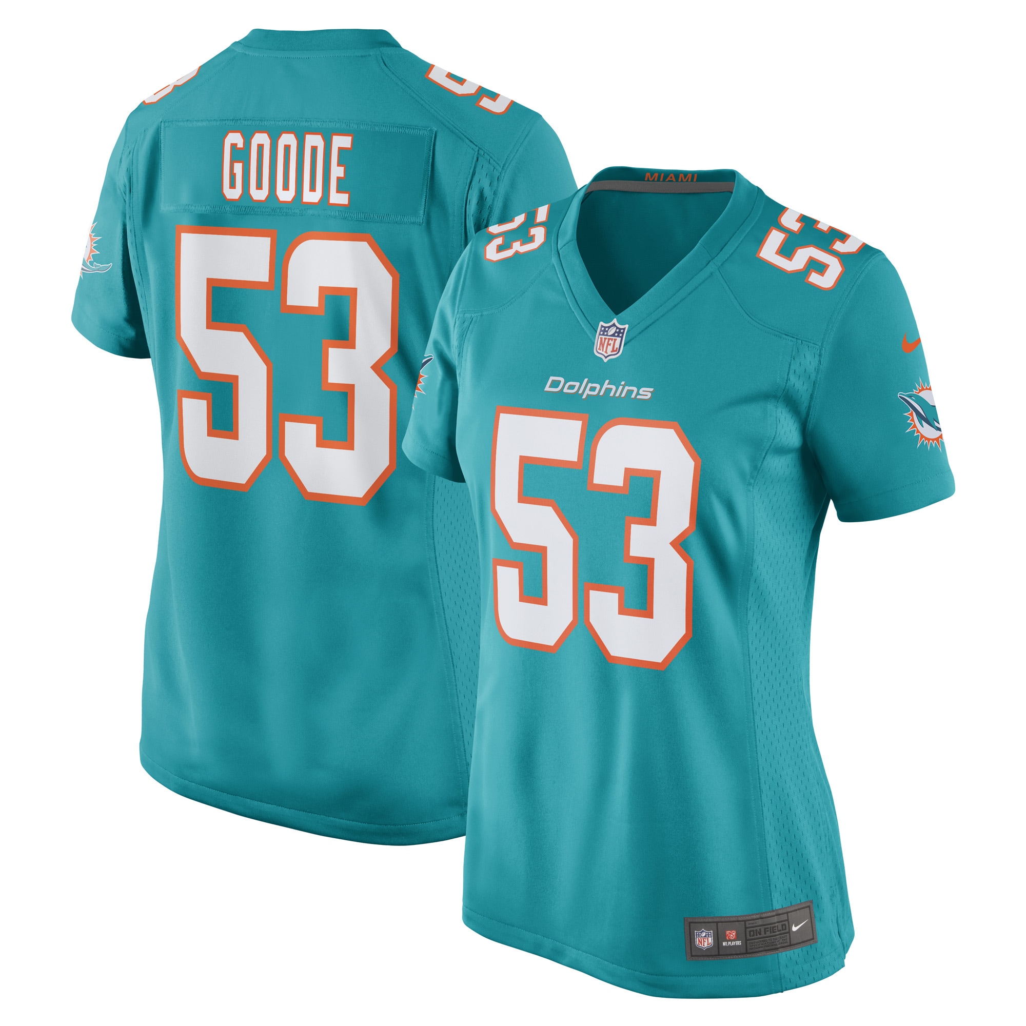 Cameron Goode Miami Dolphins Women's Game Player Jersey - Aqua