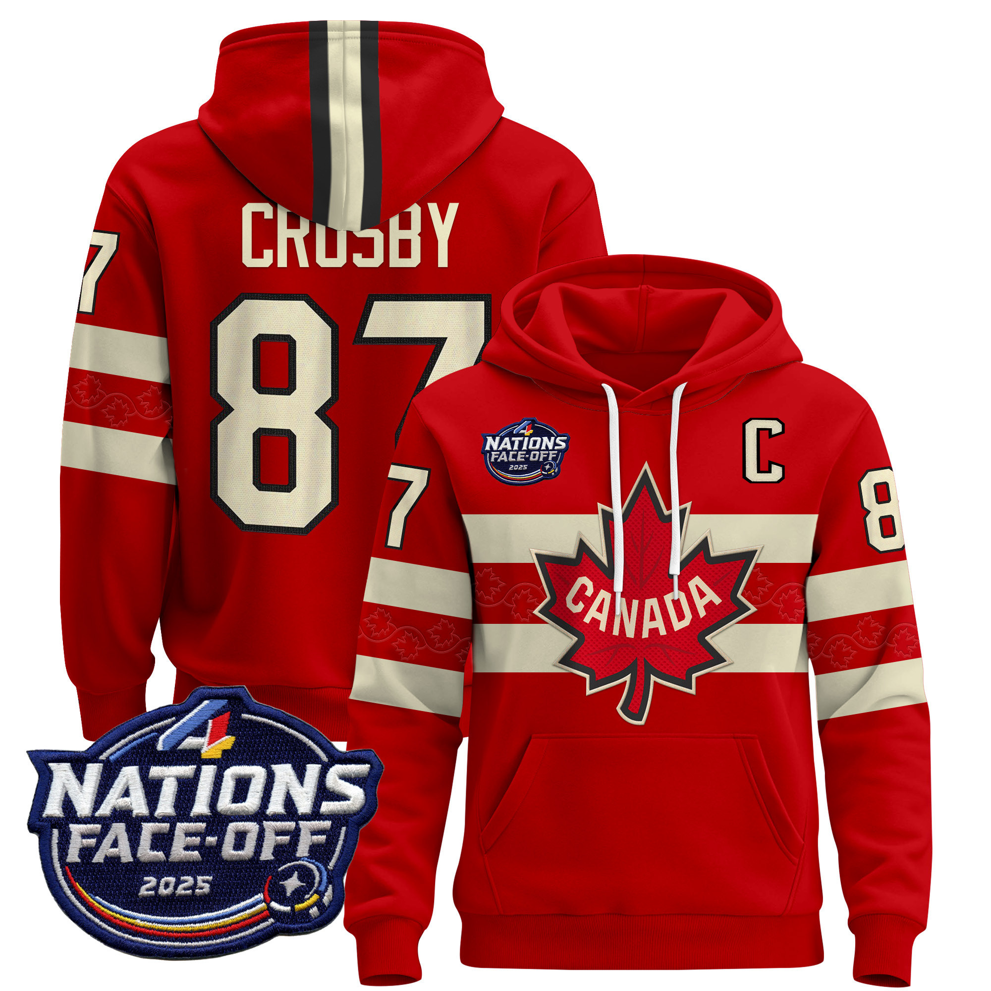Alternative view of Canada McDavid #97 Hoodie - Nations Face-Off Canada McDavid #97 Red