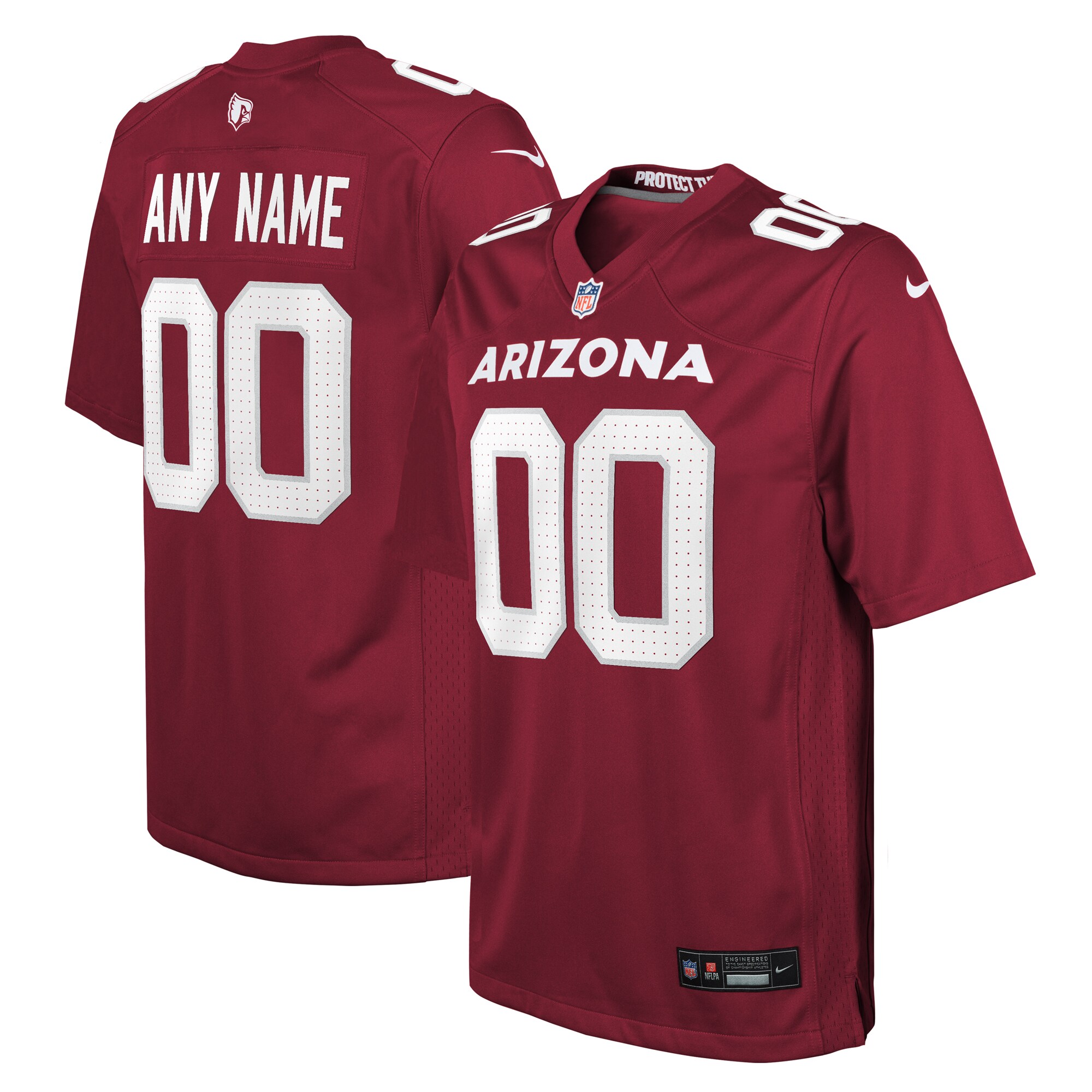 Alternative view of Cardinals Custom Maroon Jersey - Nike Arizona - Any Name, Number