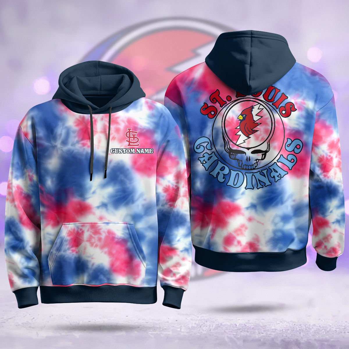 Cardinals Tie-Dye Hoodie - St. Louis Cardinals Tie-Dye Grateful Dead