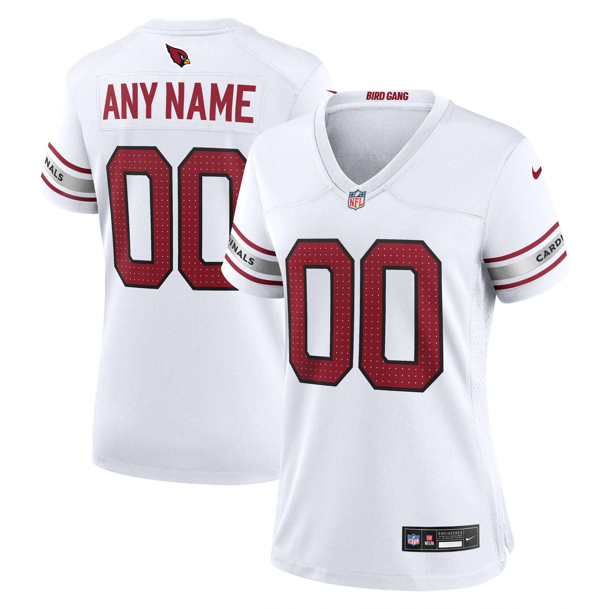 Alternative view of Cardinals White Custom Jersey nike name - Nike Cardinals White Jersey