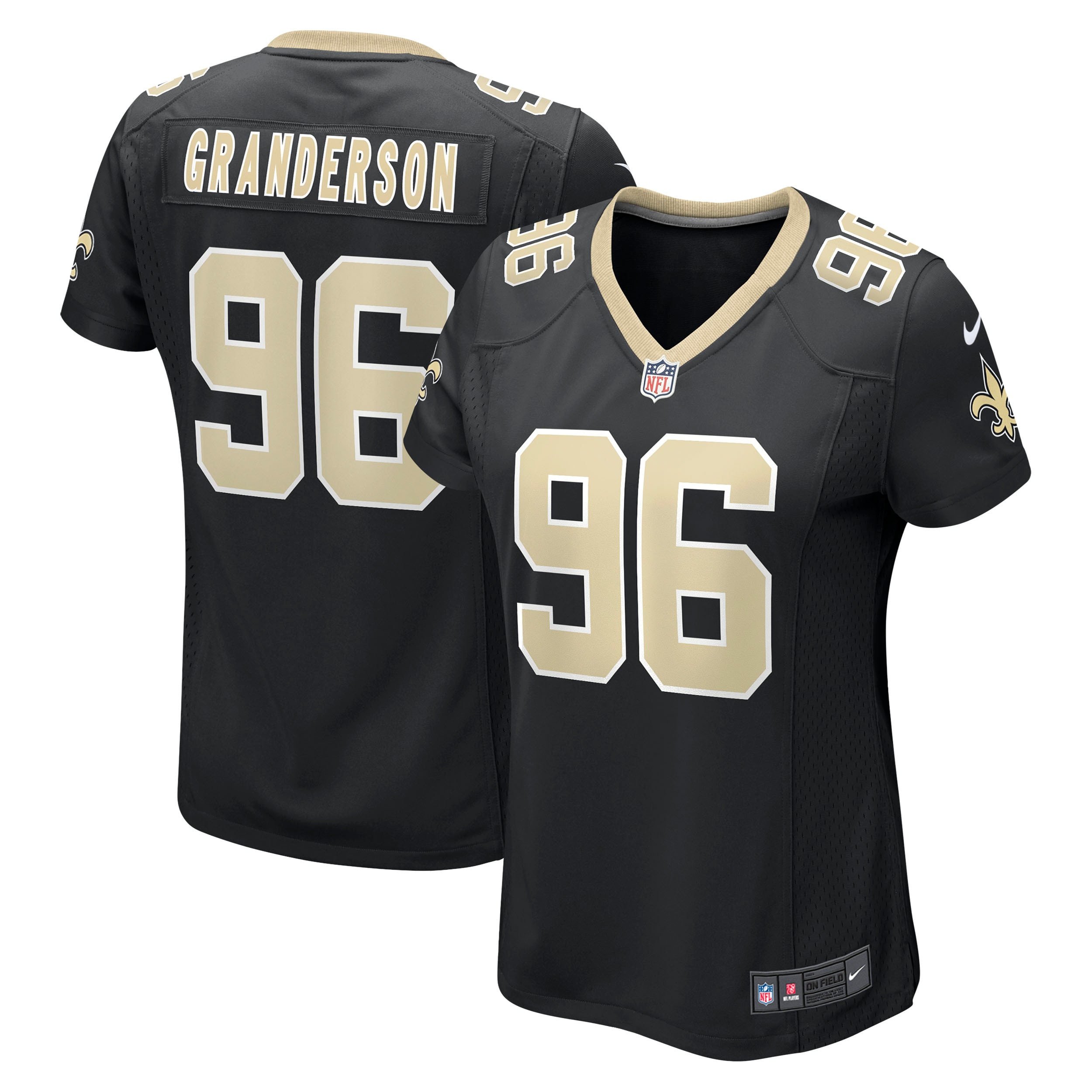 Carl Granderson New Orleans Saints Women's Game Jersey - Black