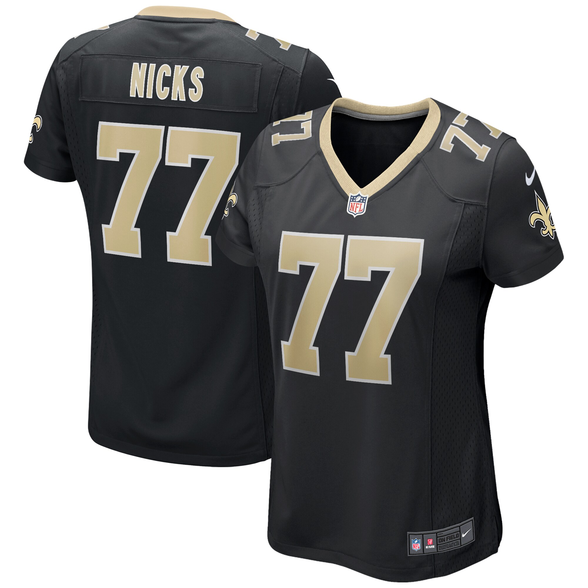 Carl Nicks New Orleans Saints Women's Game Retired Player Jersey - Black