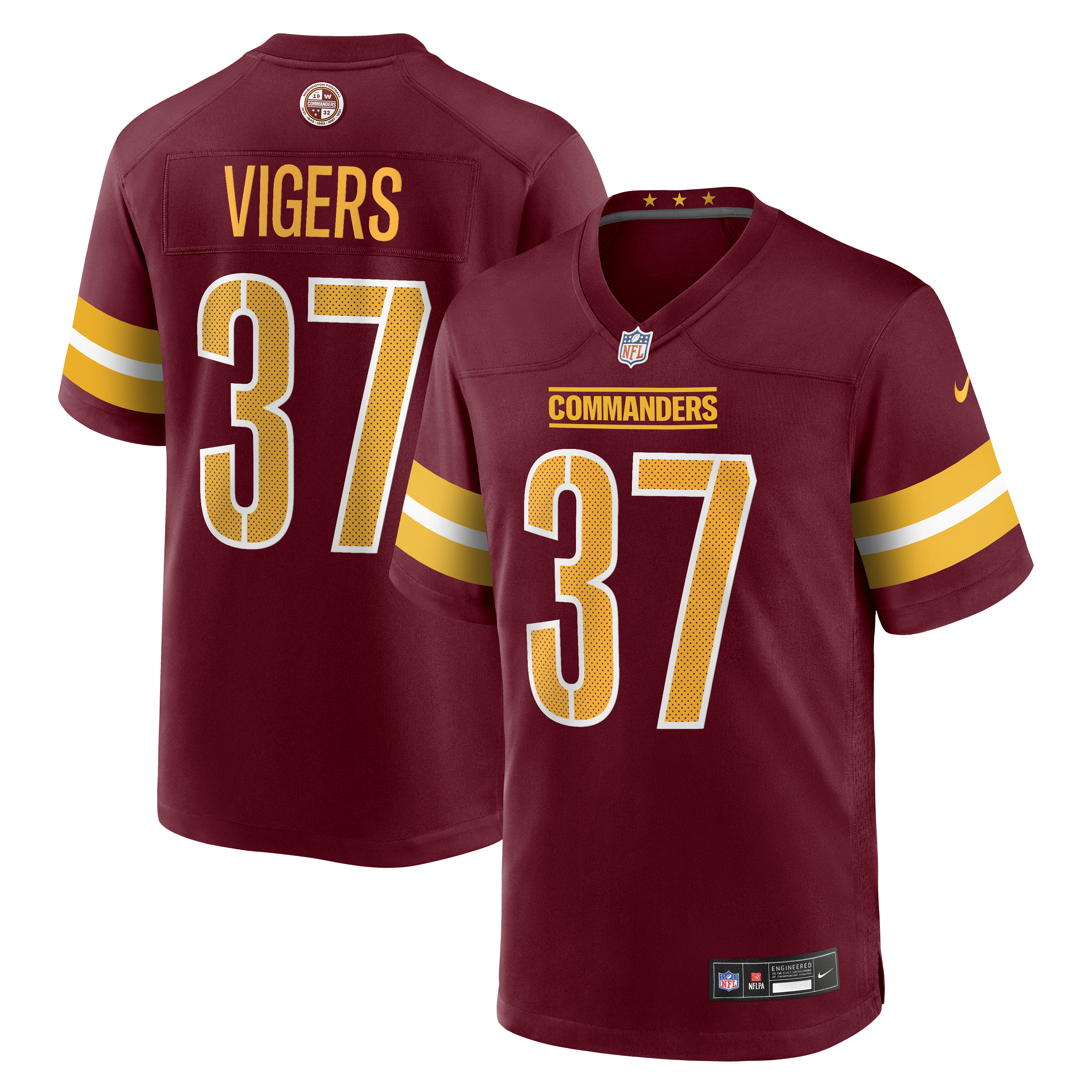 Car'lin Vigers Washington Commanders Team Game Jersey - Burgundy