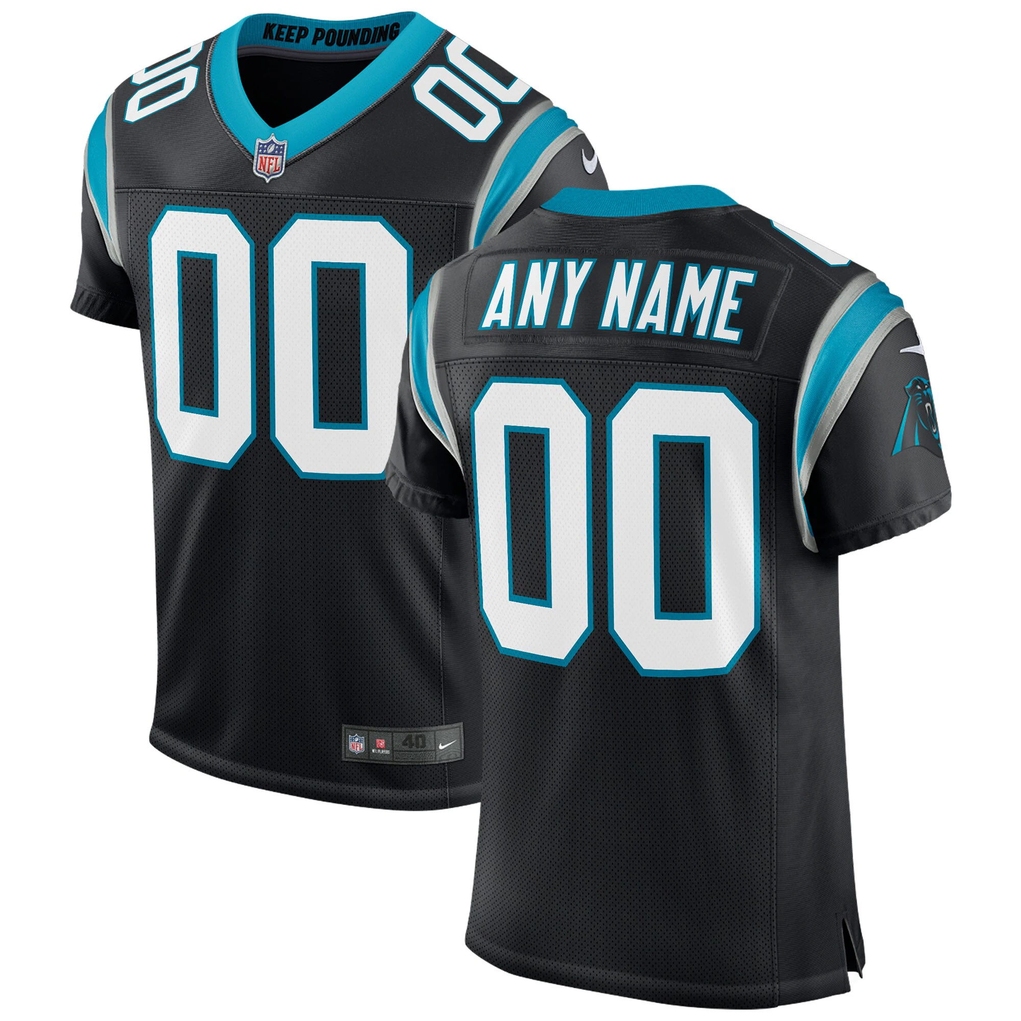 Carolina Panthers Black Alternate Custom Jersey - Nike