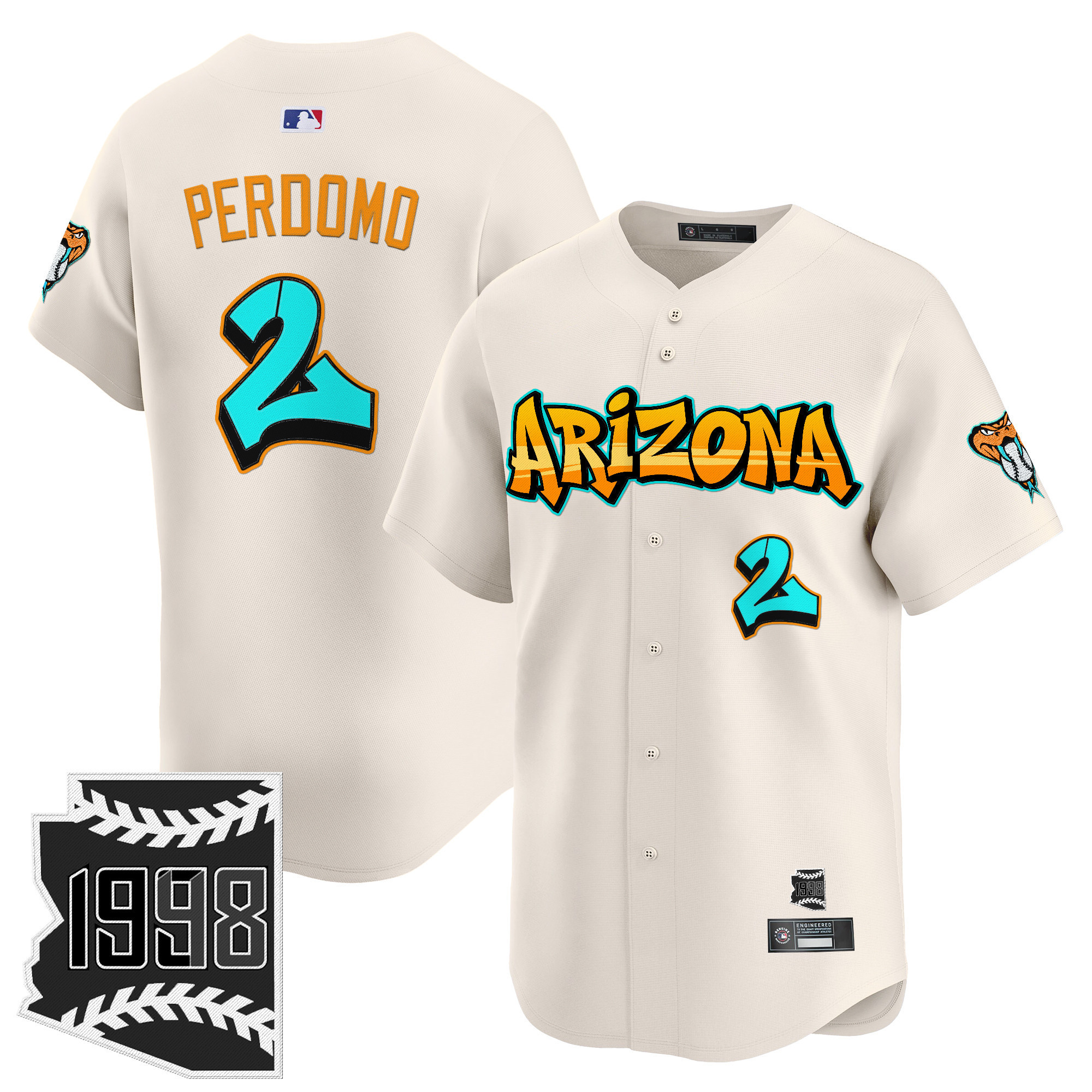 Alternative view of Carroll D-backs Cream Jersey nike - Carroll D-backs Cream Jersey