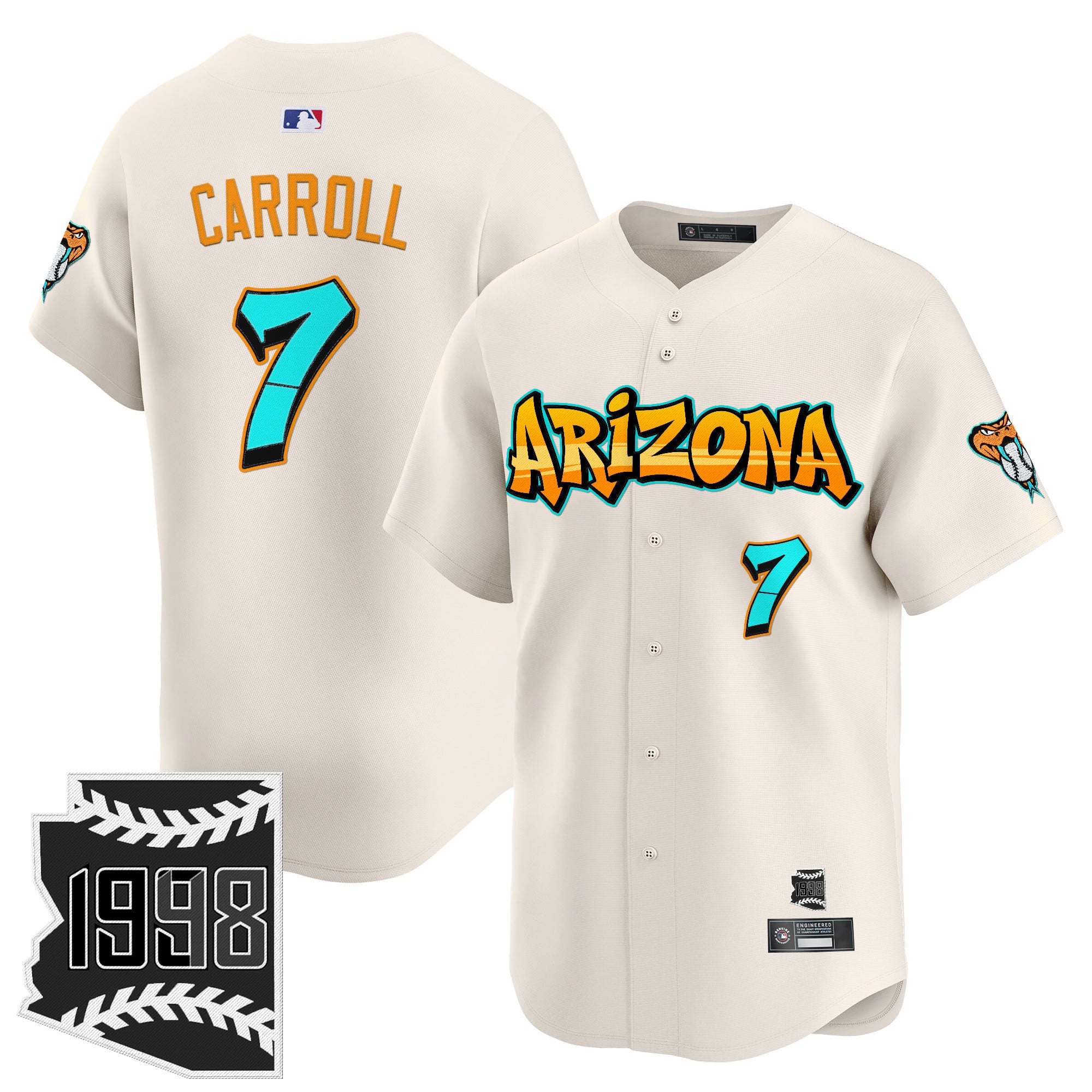 Carroll D-backs Cream Jersey nike - Carroll D-backs Cream Jersey