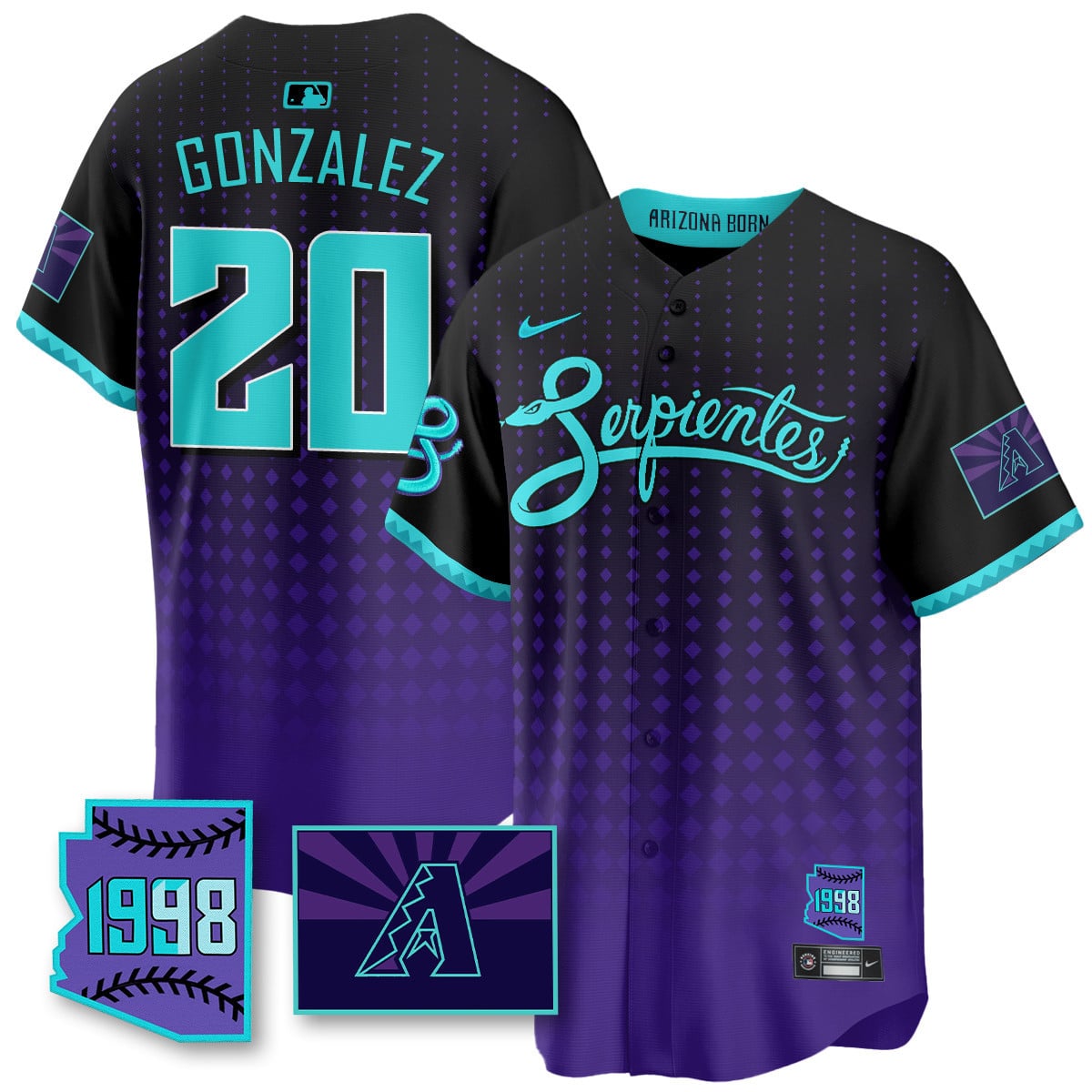Alternative view of Carroll Serpientes Jersey - Nike Arizona Diamondbacks Alternate