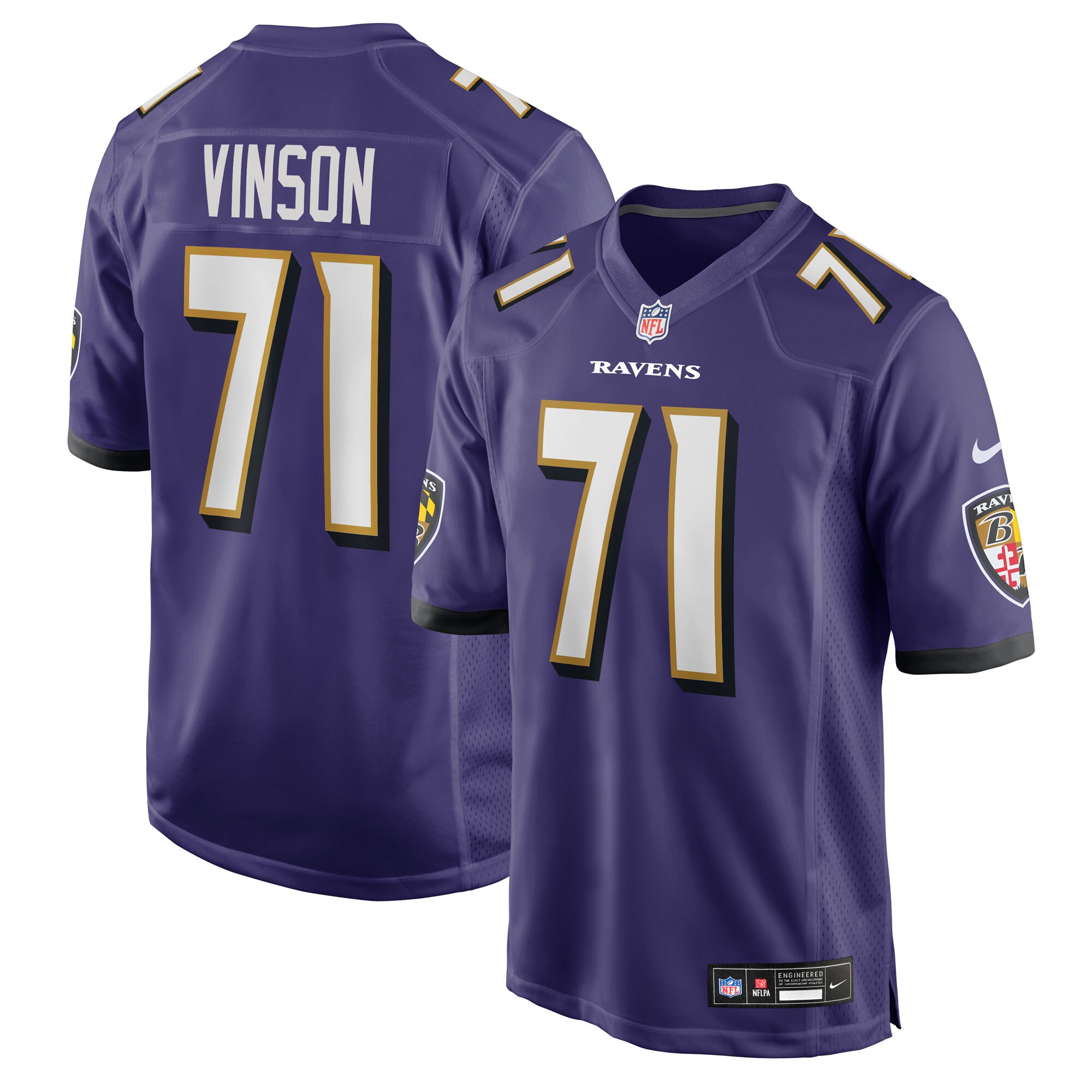 Carson Vinson Baltimore Ravens Team Game Jersey - Purple