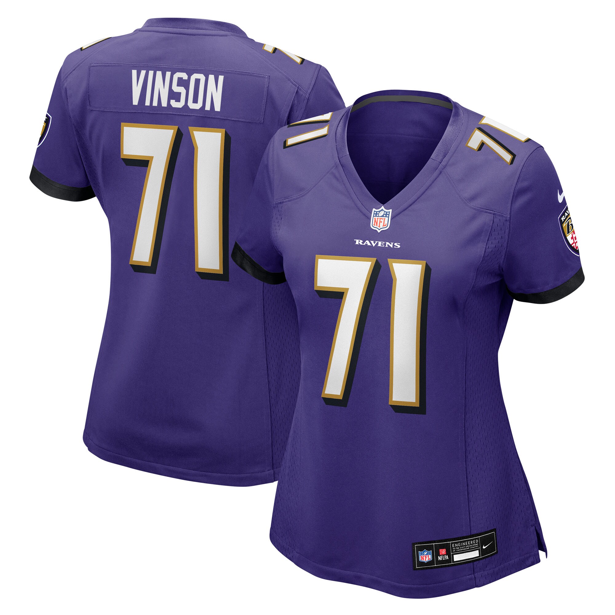 Carson Vinson Baltimore Ravens Women's Team Game Jersey - Purple