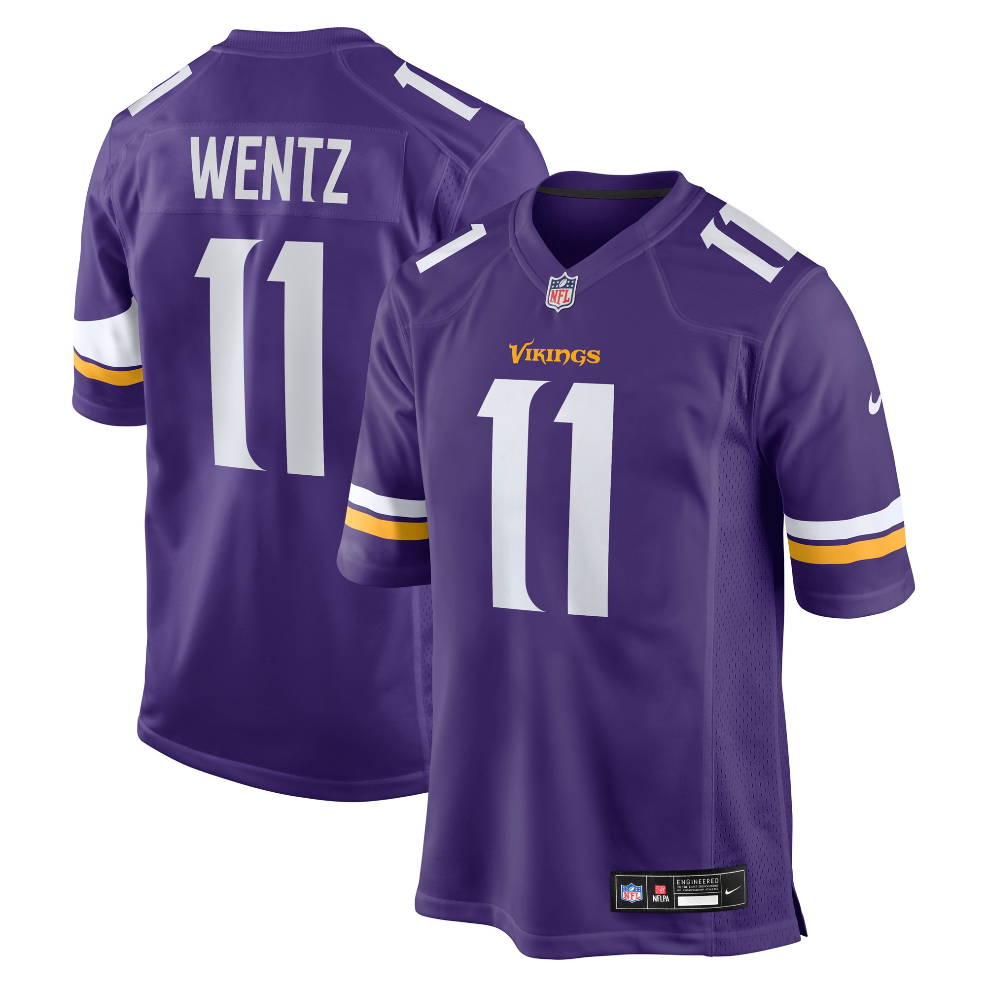 Carson Wentz Minnesota Vikings Team Game Jersey - Purple