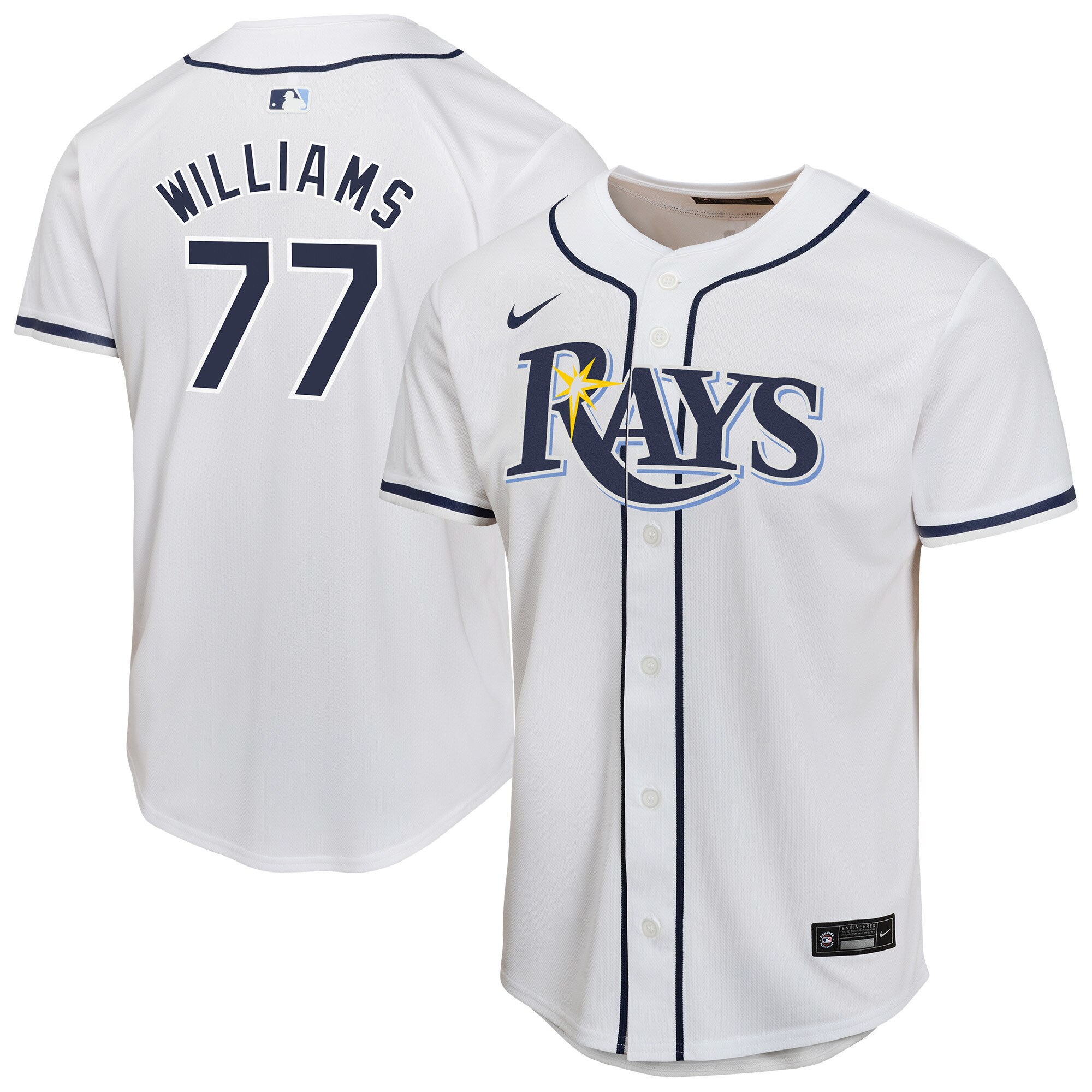 Carson Williams Tampa Bay Rays Youth Home Player Game Jersey - White