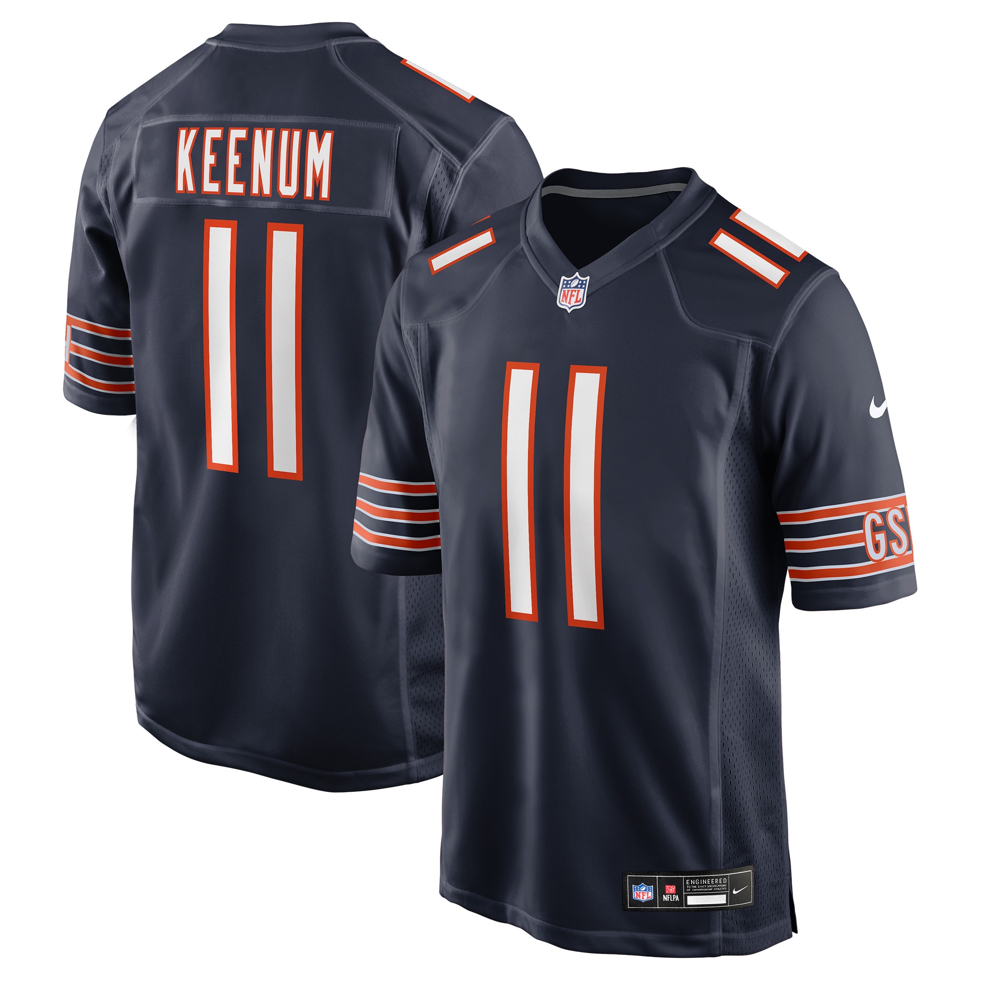 Case Keenum Chicago Bears Team Game Jersey - Navy