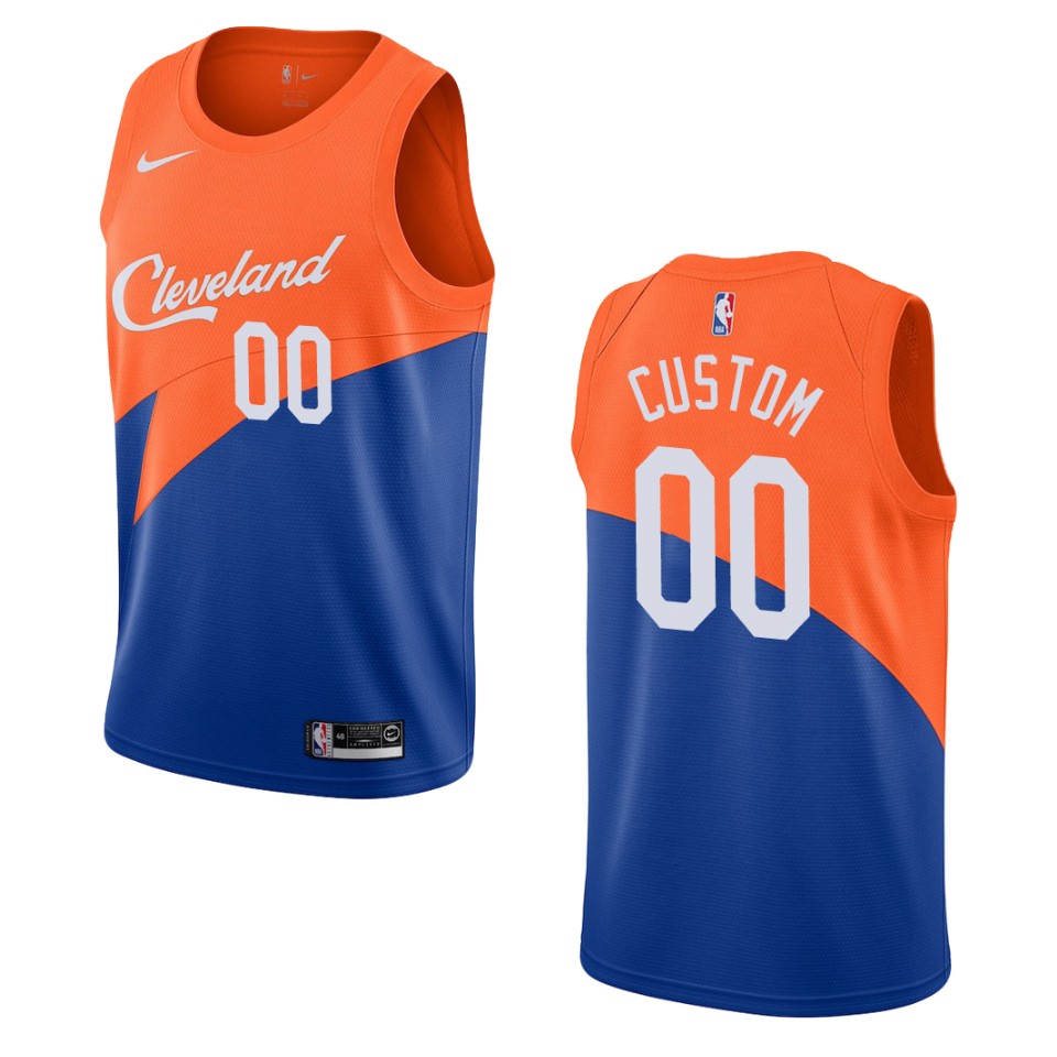 Cavaliers Orange Blue Custom Jersey - Nike Cavaliers Orange & Blue