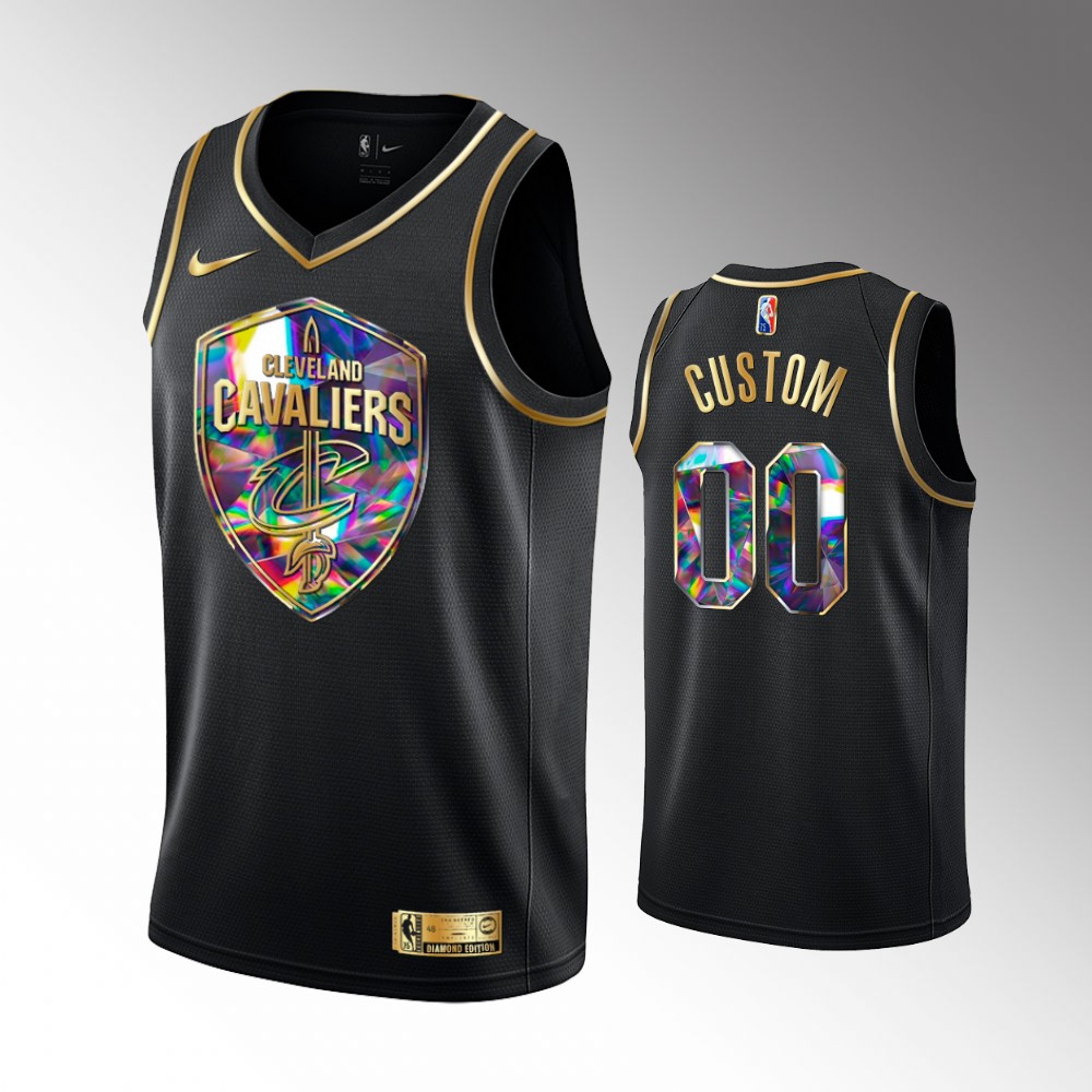 Cavs Black Diamond Jersey - Nike Cavs Black Diamond Custom Jersey