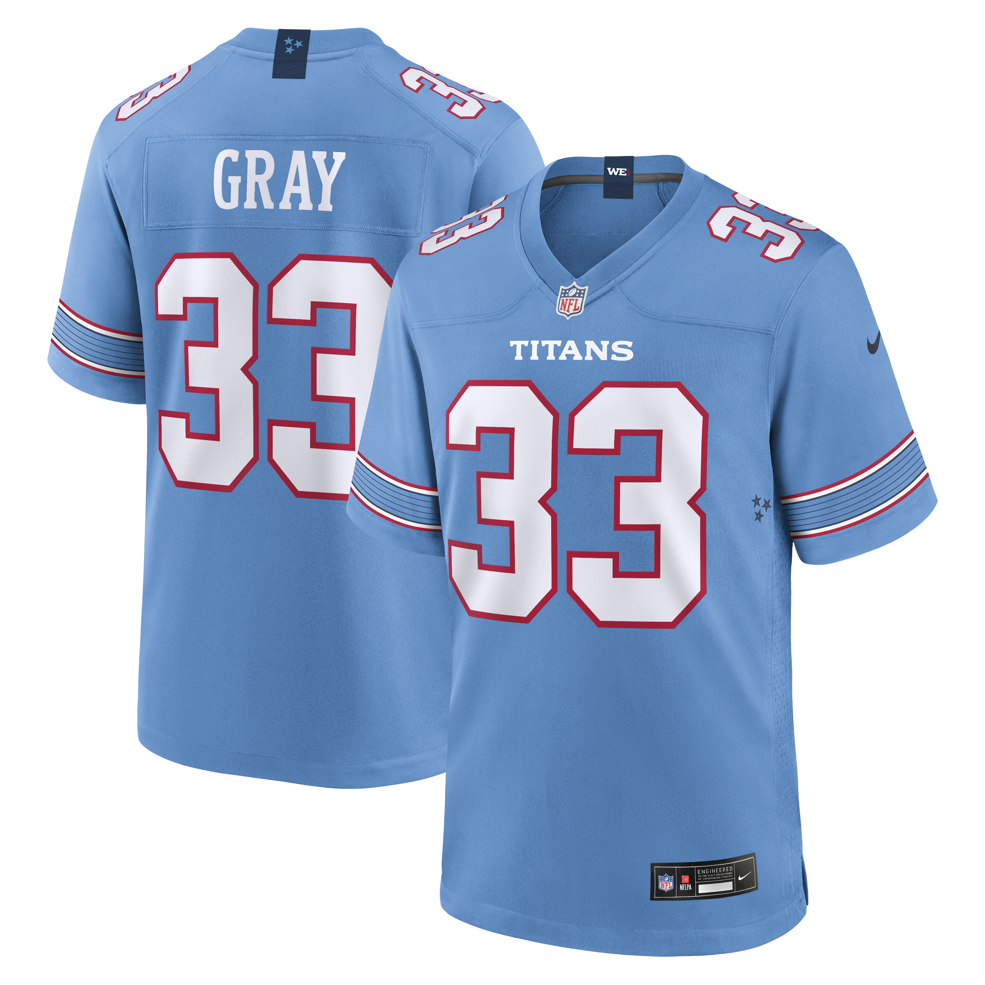 Cedric Gray Tennessee Titans Game Jersey - Light Blue
