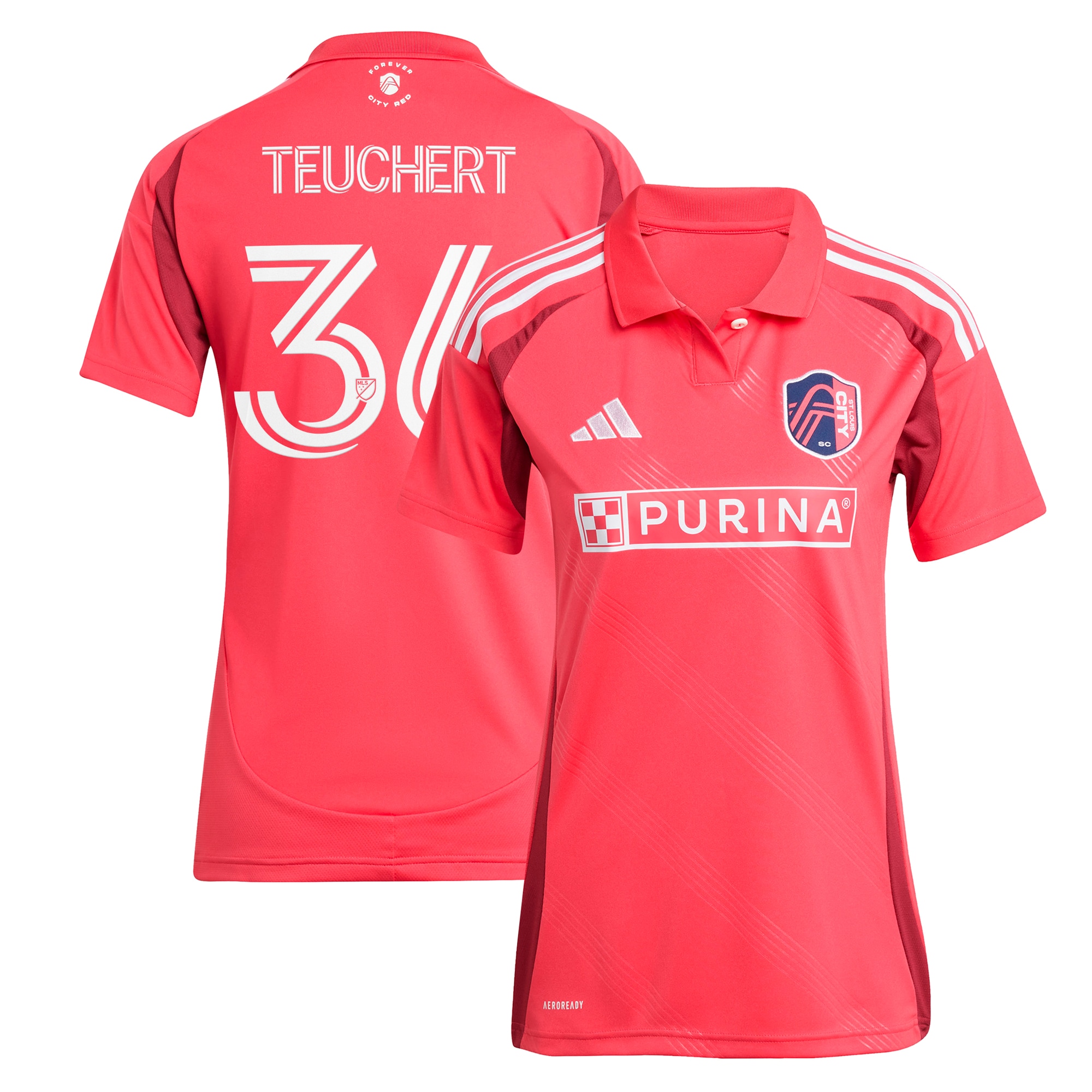 Cedric Teuchert St. Louis City SC Women's 2025 Forever CITY Red Player Jersey - Pink