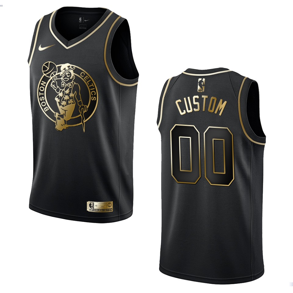 Celtics Black Golden Custom Jersey - Nike - Personalized Edition