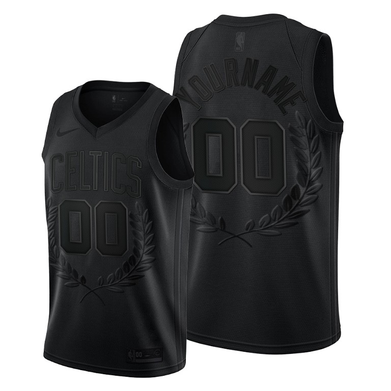 Celtics Blackout Custom Jersey - Nike Celtics Blackout Jersey - Custom
